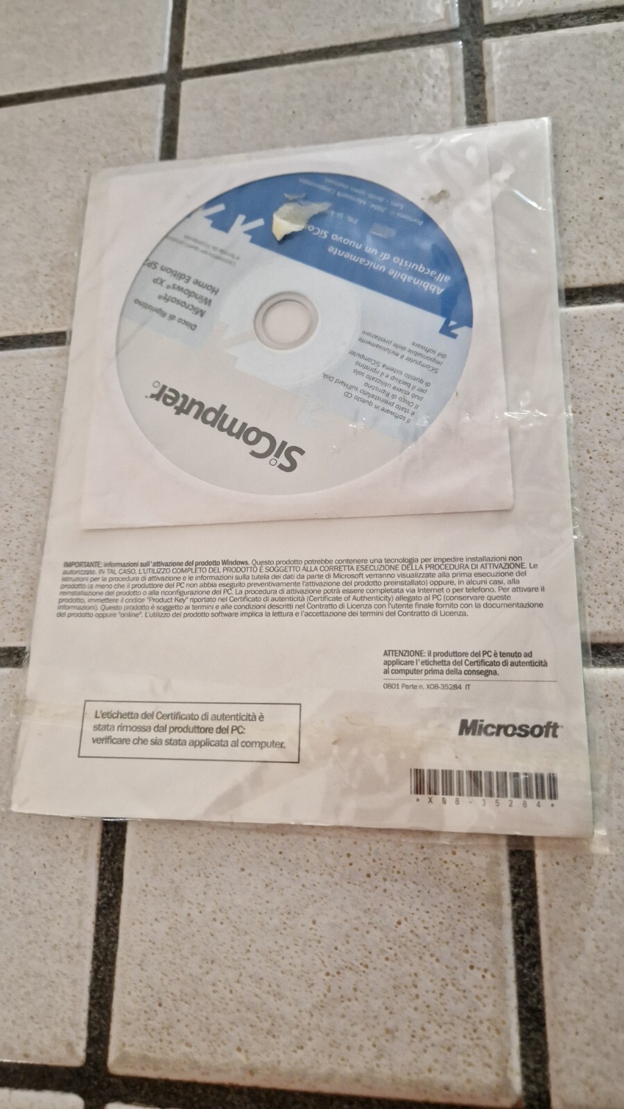 Microsoft Windows XP Home Edition SP2 CD + BOOK + NO PRODUCT KEY