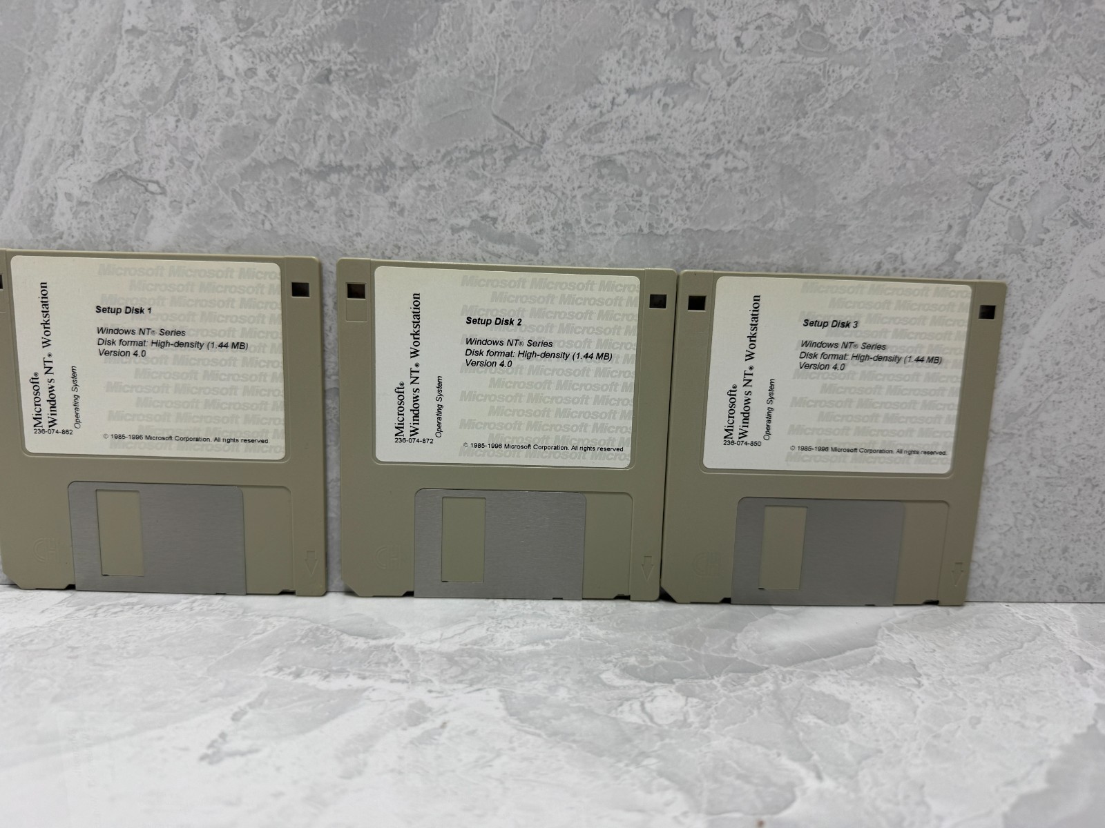 Microsoft Windows NT Workstation 4.0 Setup Disks 1–3 • Original 3.5″ Floppy Disk
