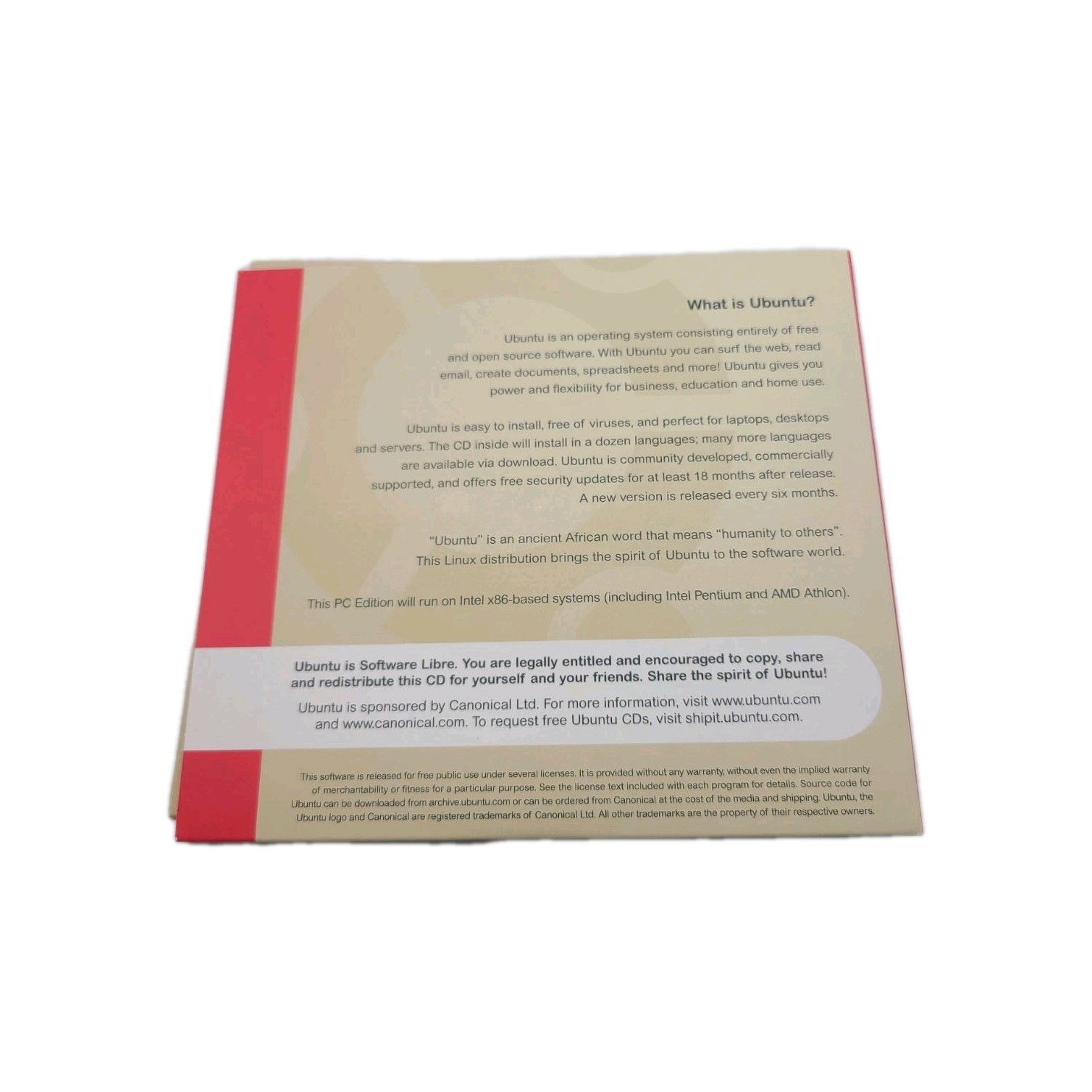 Rare Ubuntu Linux 5.10 PC Edition Vintage Linux for Human Beings