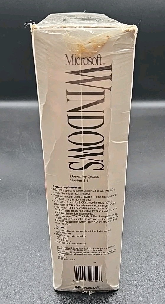Microsoft Windows Version 3.1 Upgrade Edition Windows 3.0 Or 2.X Users NEW NOS