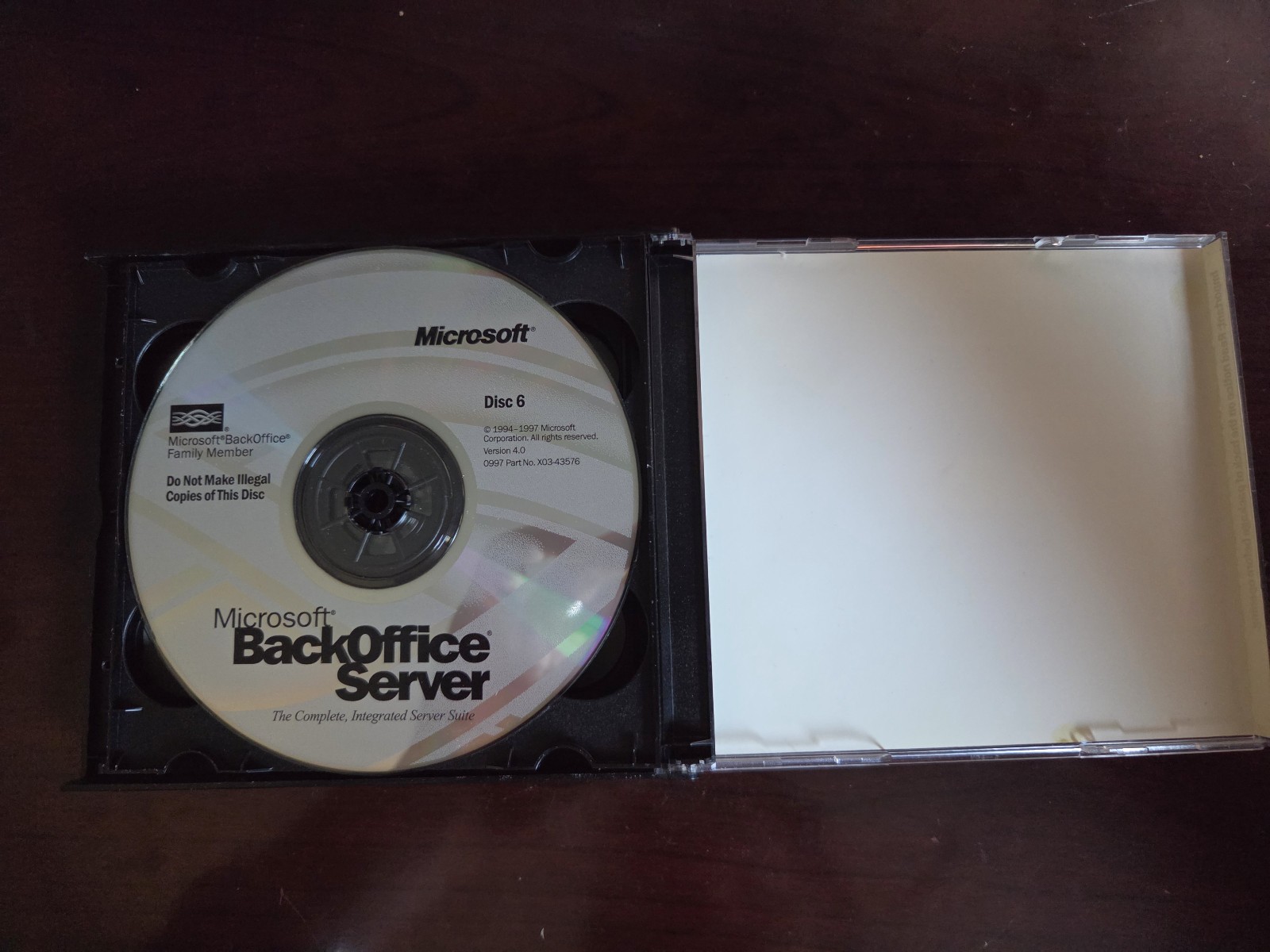 Microsoft BackOffice Server 4.0 10 user license software w/ key 1997 Windows OS