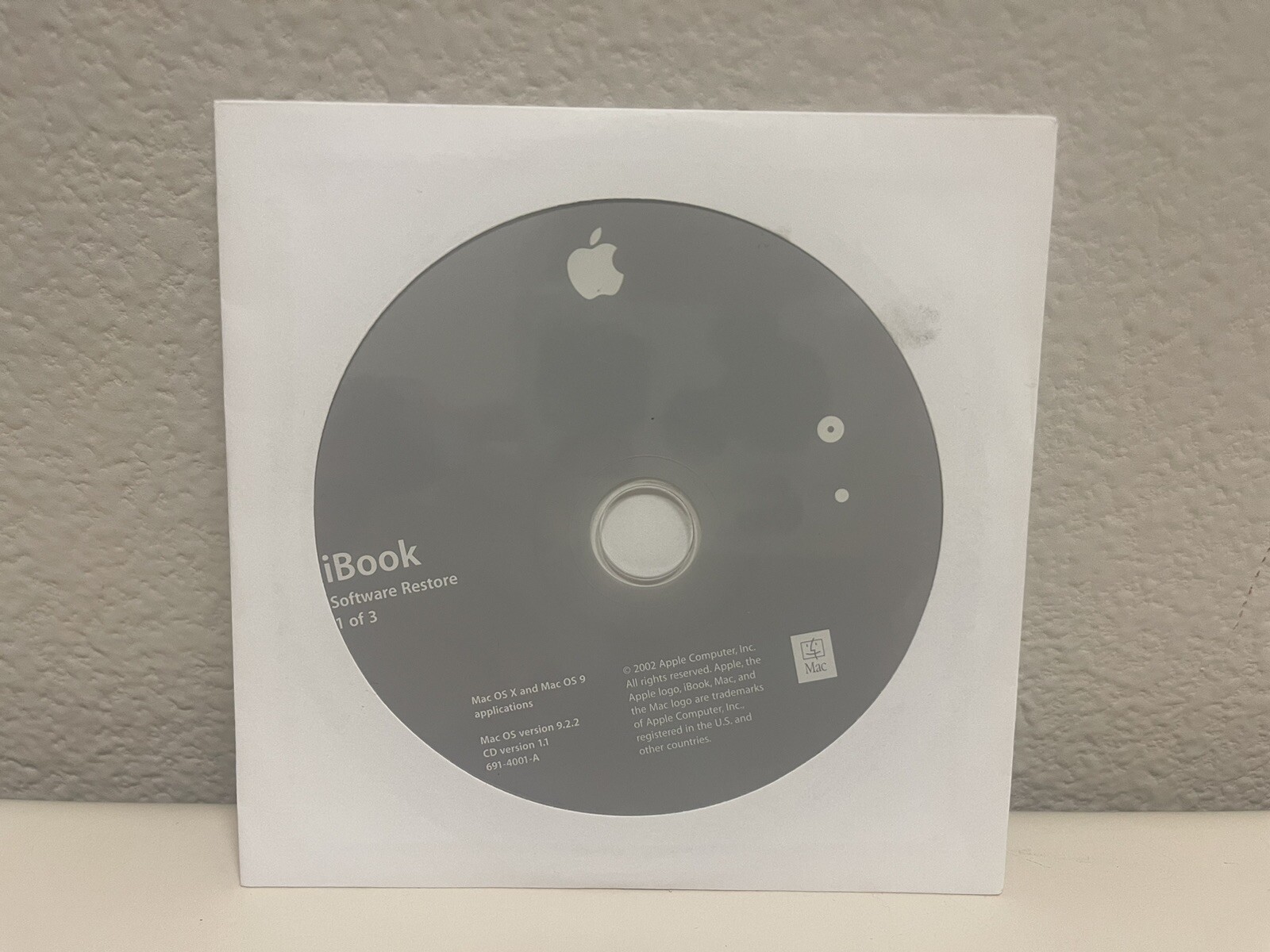 2002 iBook Software Restore Macintosh Mac OS 9.2.2 OSX 10 Programs CD Discs