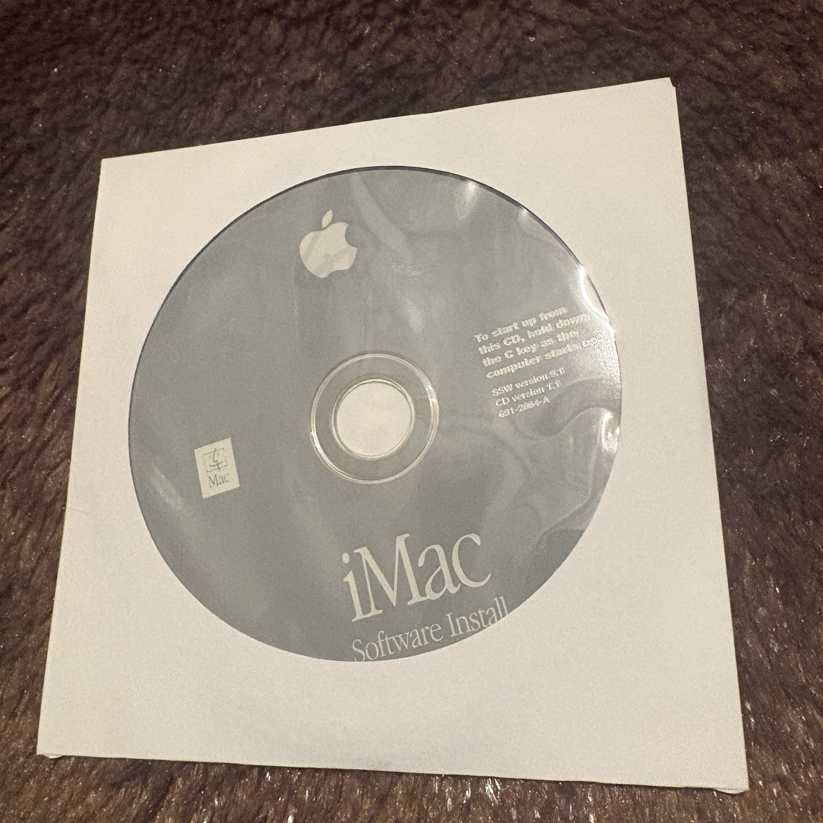 Vintage 2001 iMac DV Macintosh Mac SSW 9.1 Software Install Disc CD 1.1