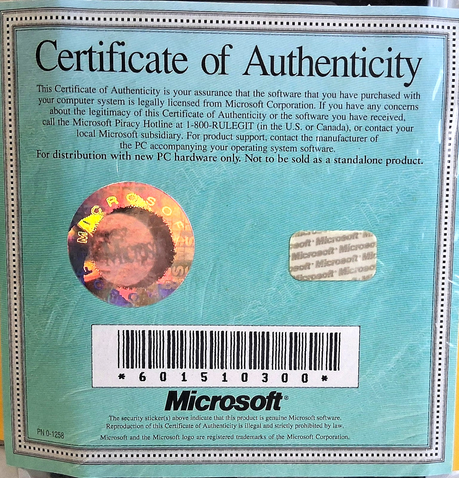 1993 Microsoft Windows 3.1 User Guide, Six Floppy Disks & COA, Sealed in Package