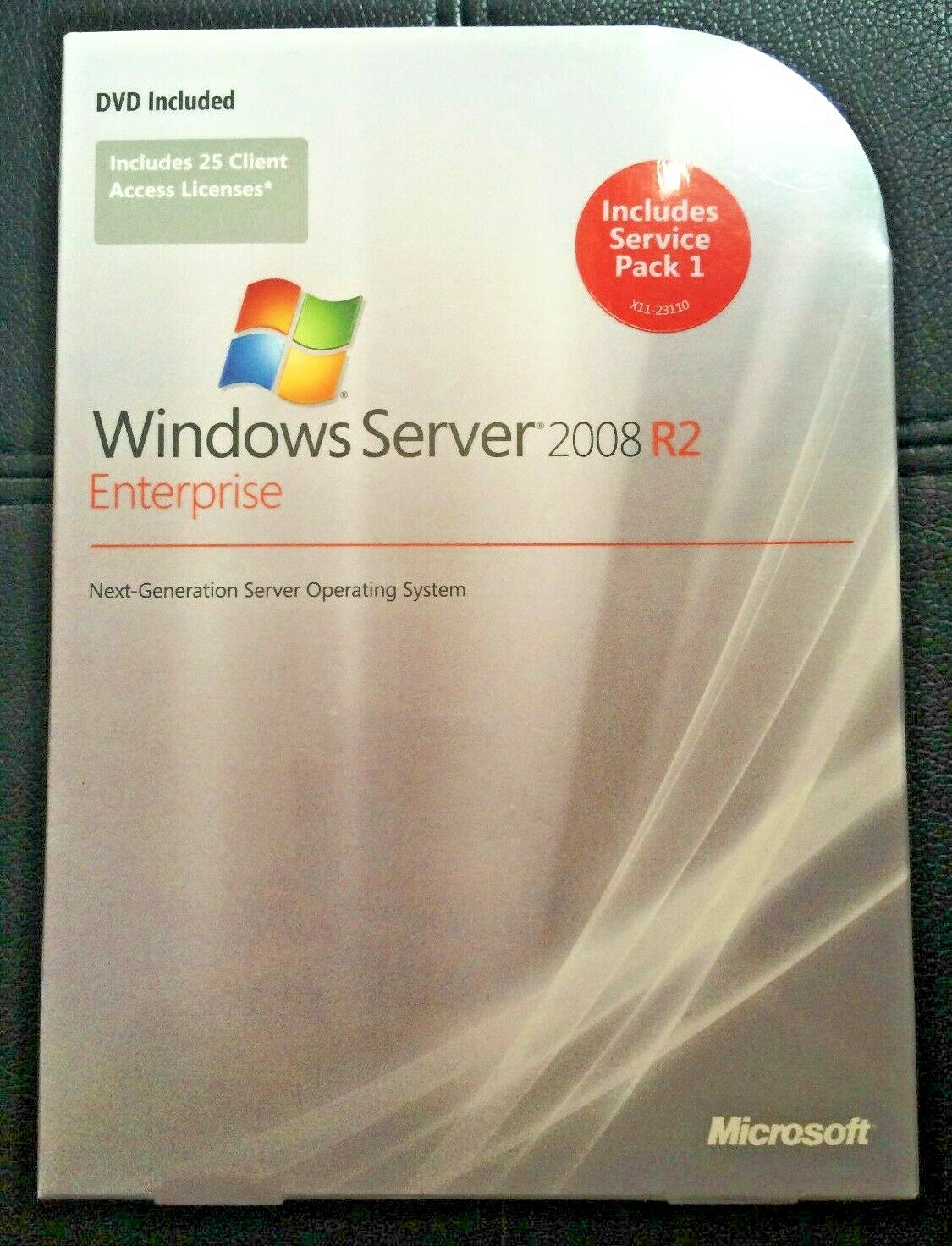 Microsoft Windows Server 2008 R2 Enterprise,SKU P72-03827,25 CAL,Full Retail Box