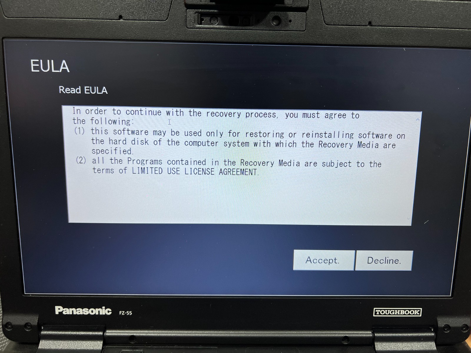 Panasonic FZ-55 mk1 Win10 Pro 20h2, TOUGHBOOK , USB RECOVERY DRIVERS SYSTEM