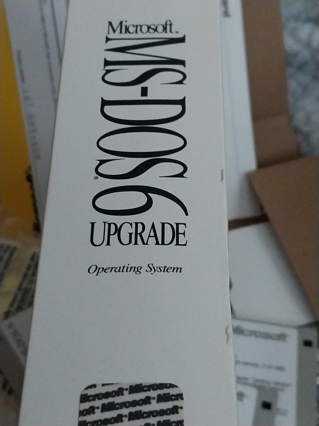 Microsoft MS-DOS 6 Upgrade. Vintage, New Sealed Retail pkg. 3.5″ disks.