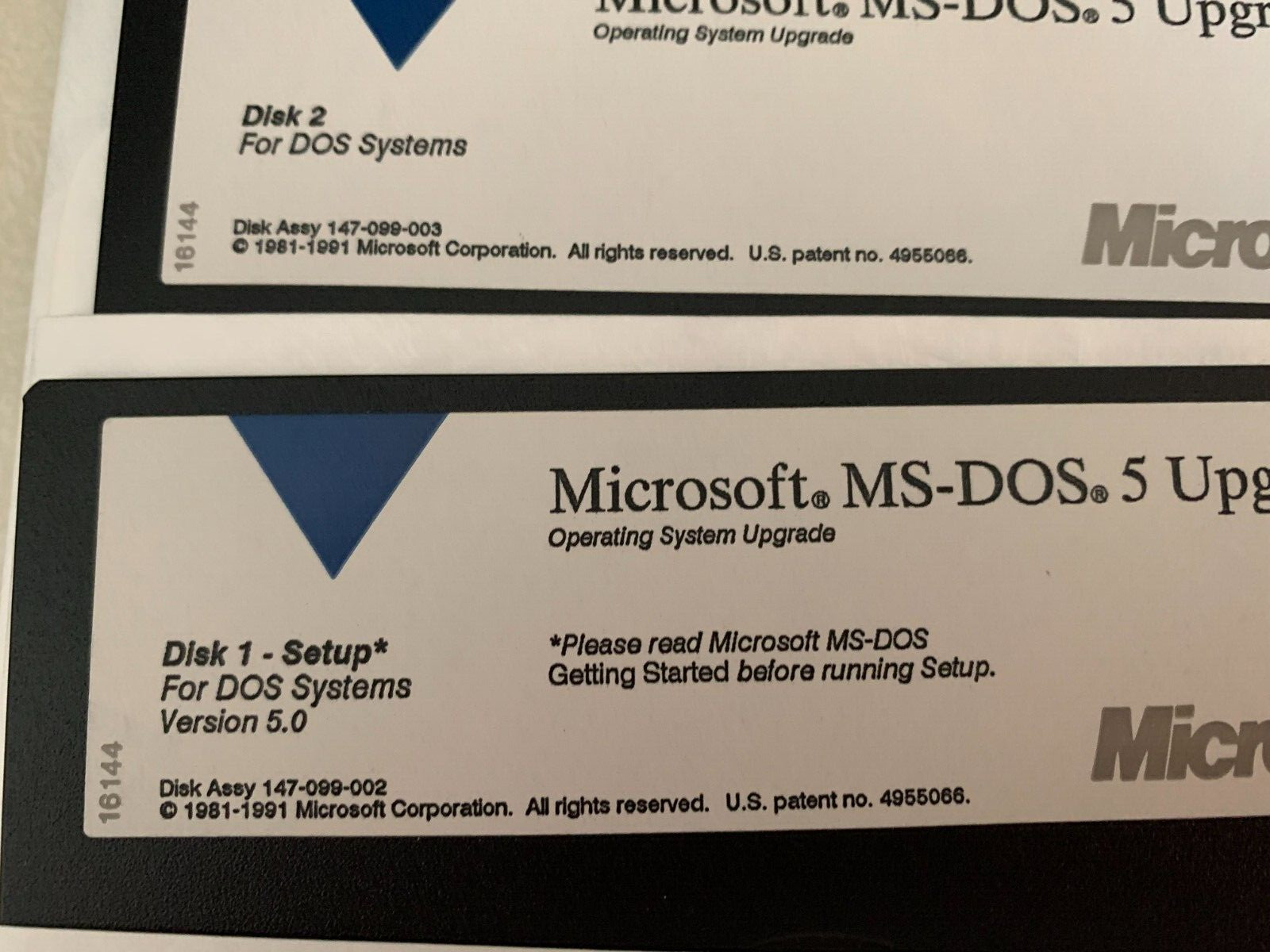 Microsoft MS-DOS 5.0 OS Upgr + 6 of 5.25 Floppies & 3 of 3.5 Floppies COMPLETE