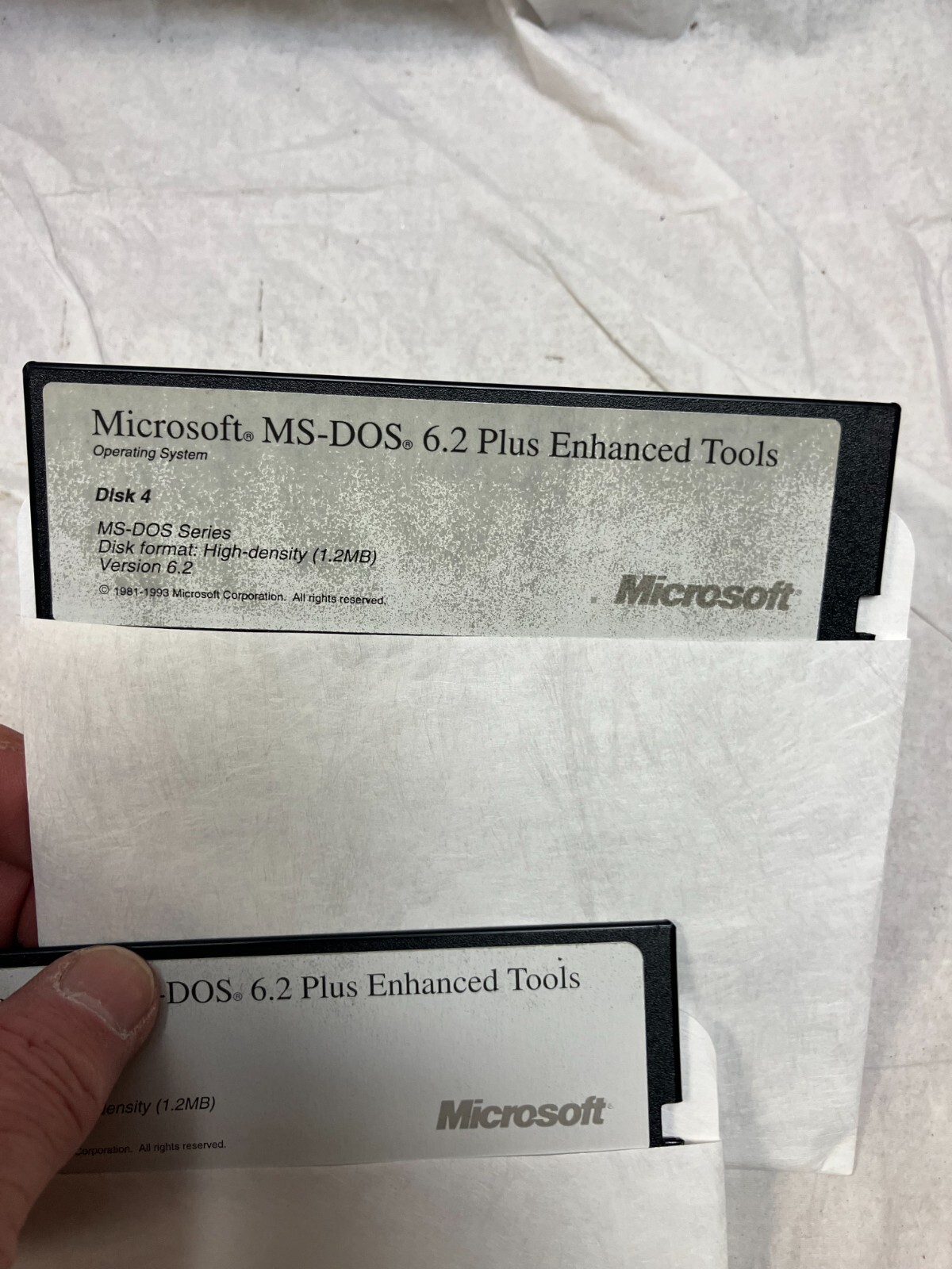 Microsoft MS-DOS 6.2 OS Plus Enhanced Tools 5.25″ Floppy Disks 1-4