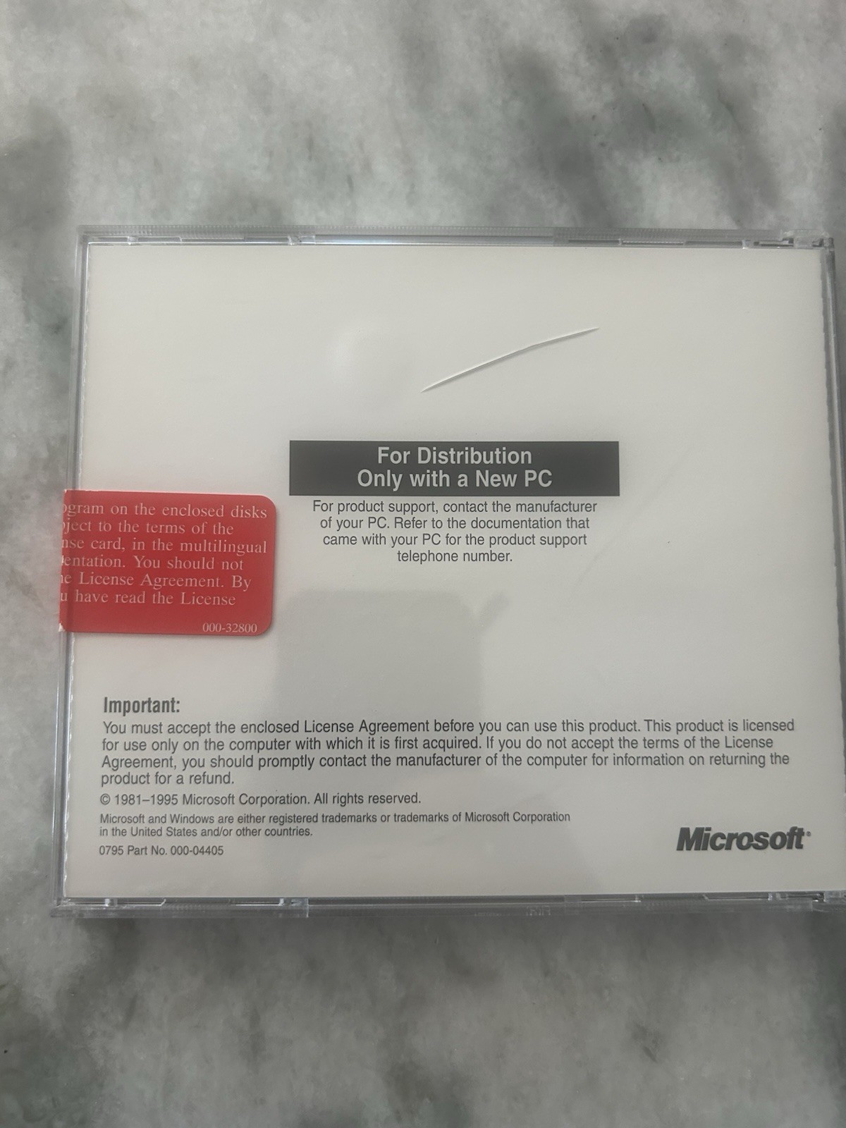 Microsoft Windows 95 OEM CD With USB Support Vintage Software Disc Only
