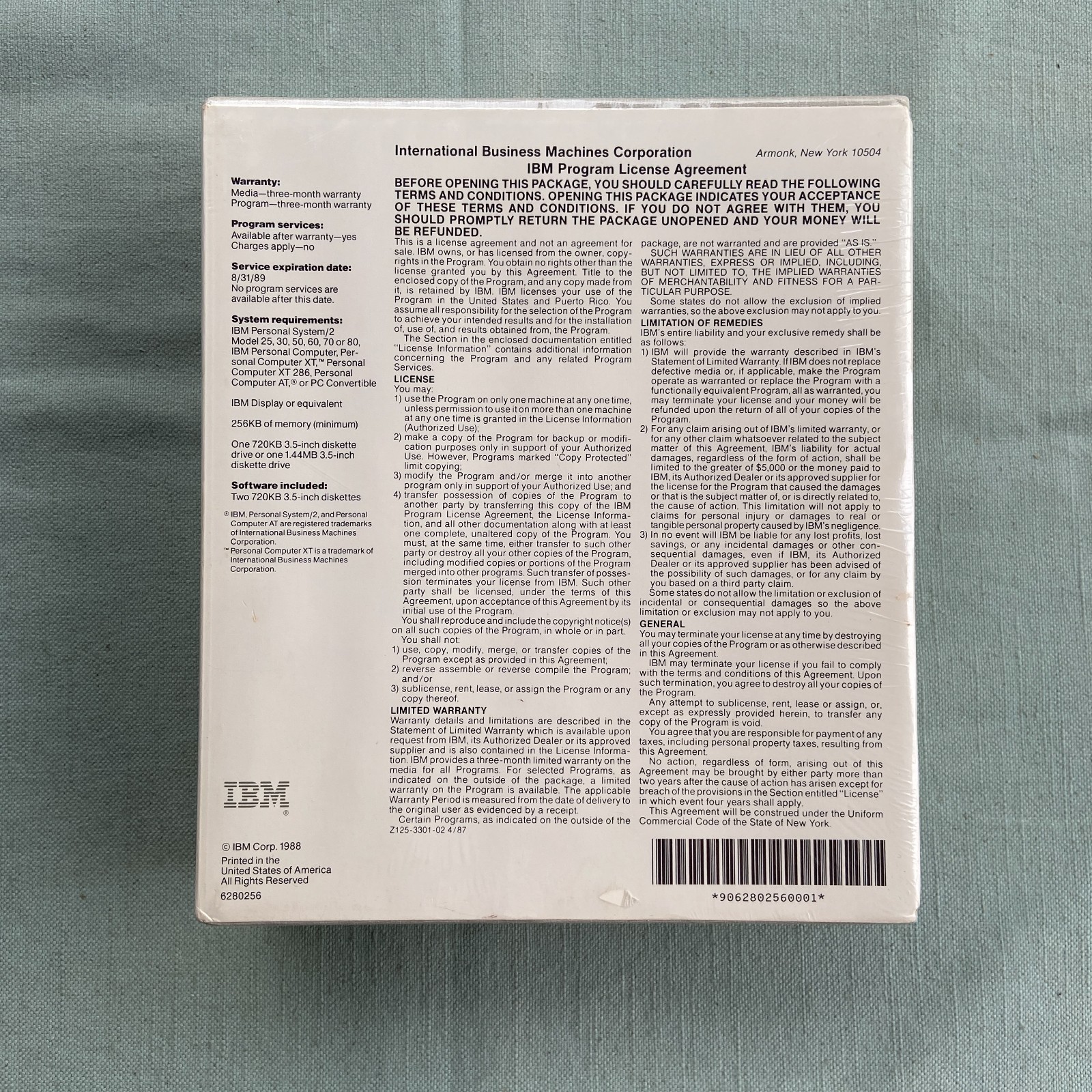 IBM Disk Operating System DOS Version 4.00 3.5″ Diskettes NEW SEALED PS/2 PC