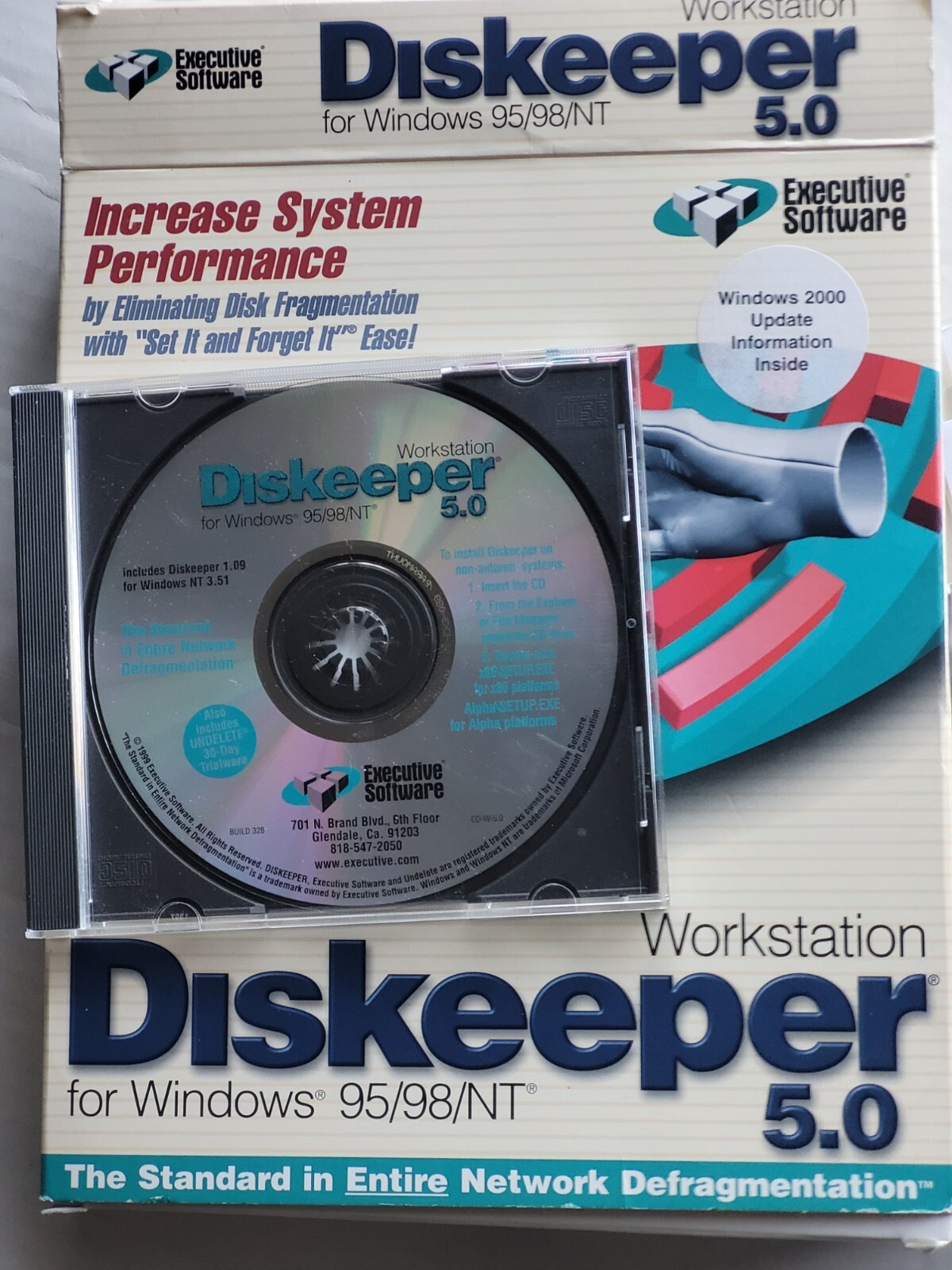 rare Diskeeper 5.0 defragmentation software for Window 95 98 NT workstation