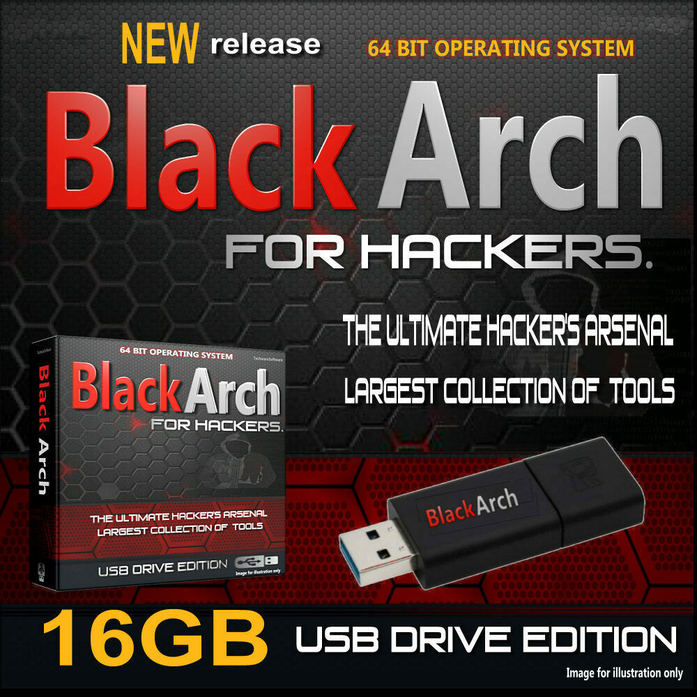 BLACKARCH LIVE USB – PRO HACKING OPERATING SYSTEM 2500+ TOOLS HACK ANY PC FIX-!
