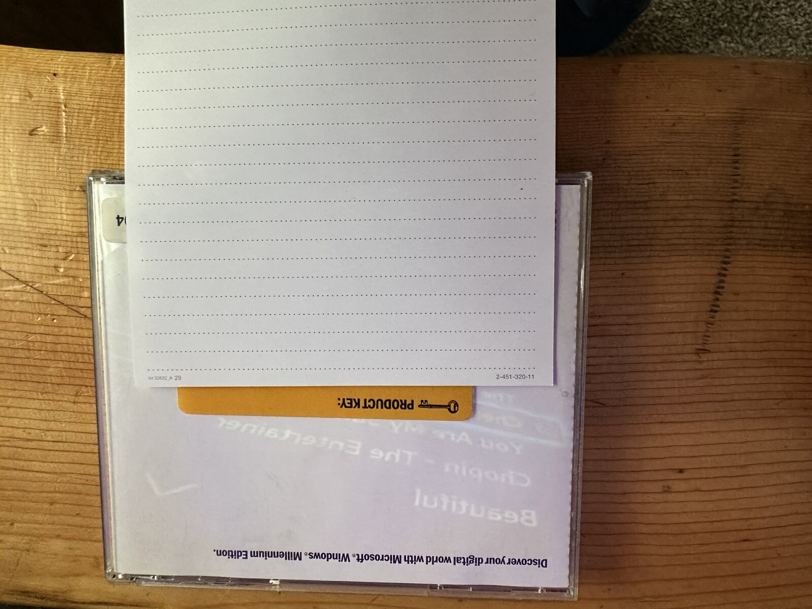Microsoft Windows ME Millennium Edition Upgrade Disk, Case, and Key