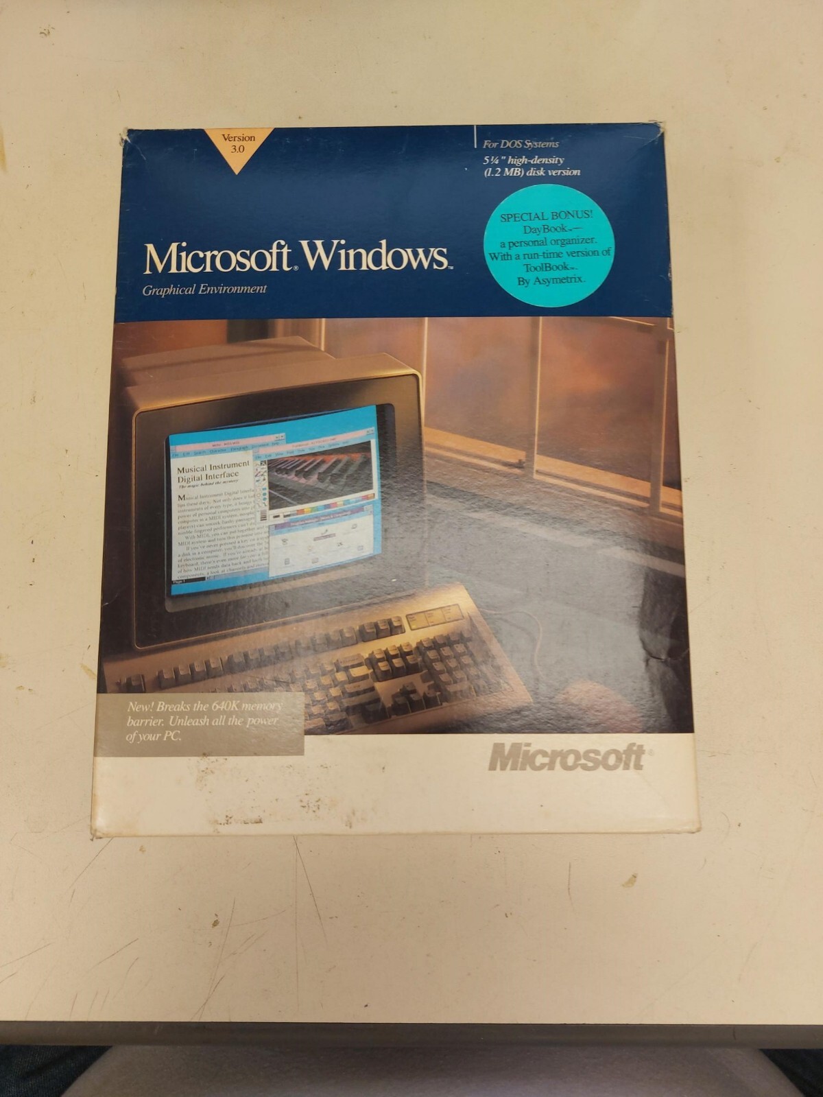 Vintage Microsoft Windows 3.0 For DOS 5.25″ Disk + bonus