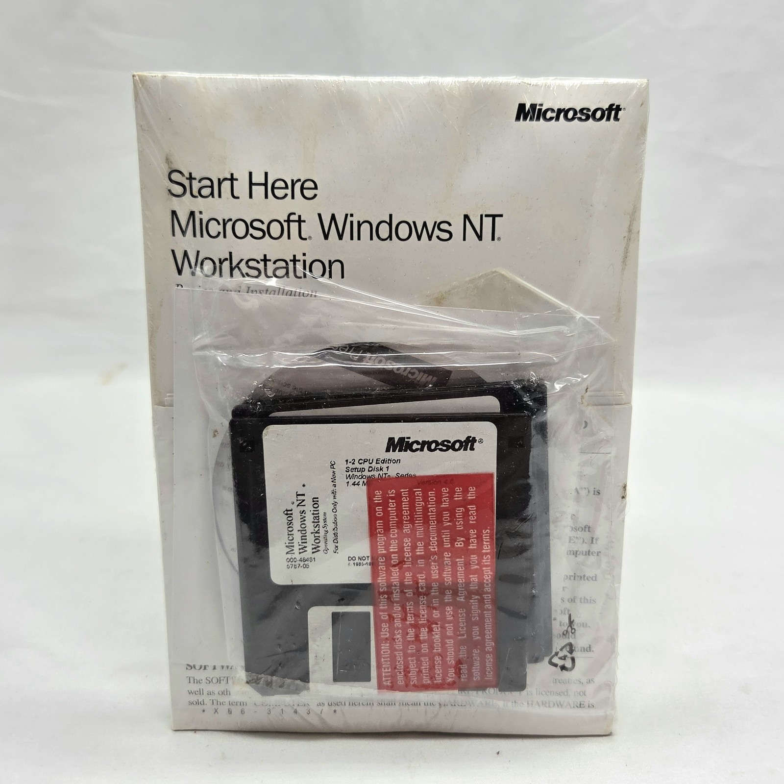 Windows NT 4.0 Workstation CD & 3 Floppy Disks PC 1-2 CPU NEW/Sealed