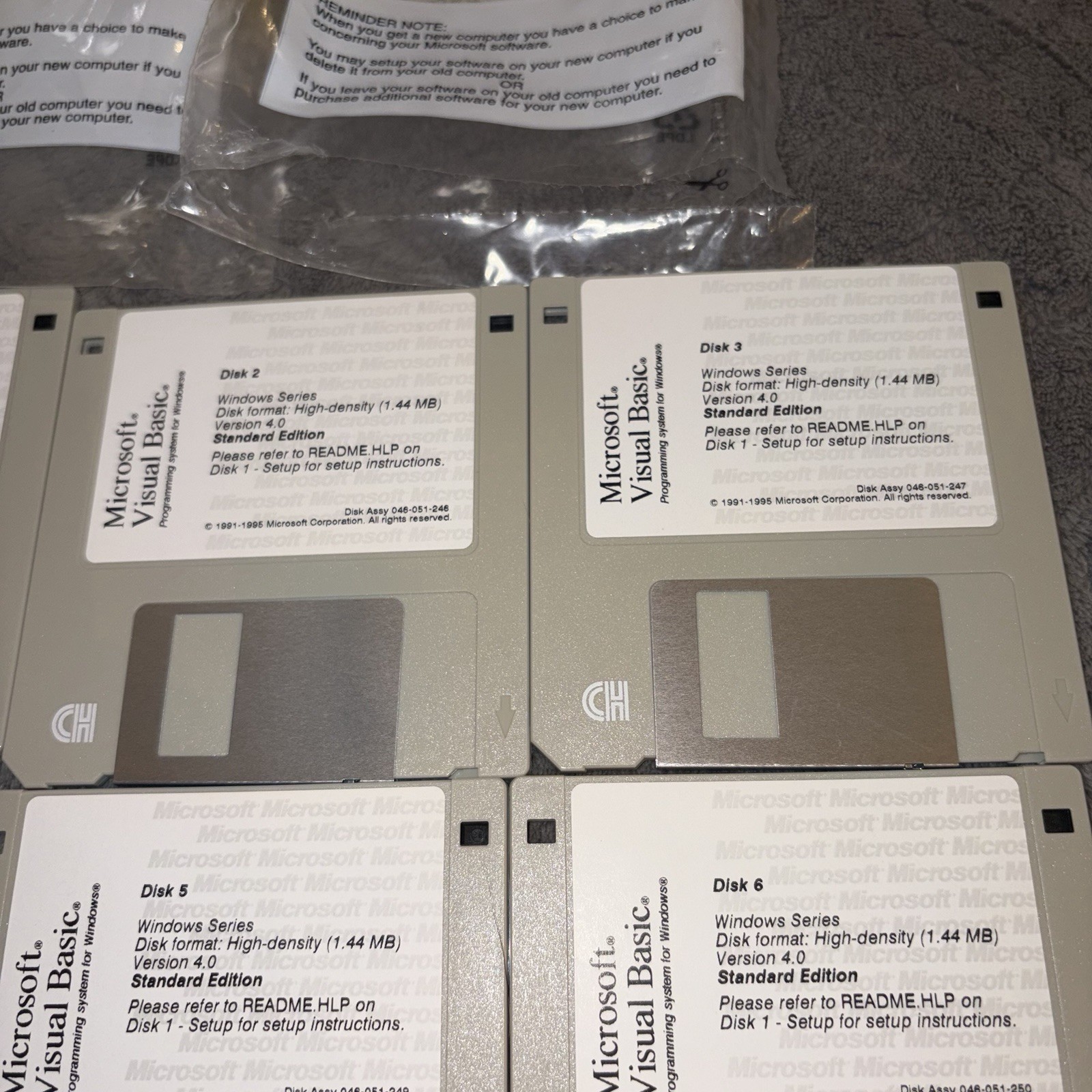 VTG Windows Series Microsoft Visual Basic 4.0 1.44MB Floppy Disks Set 7 Standard