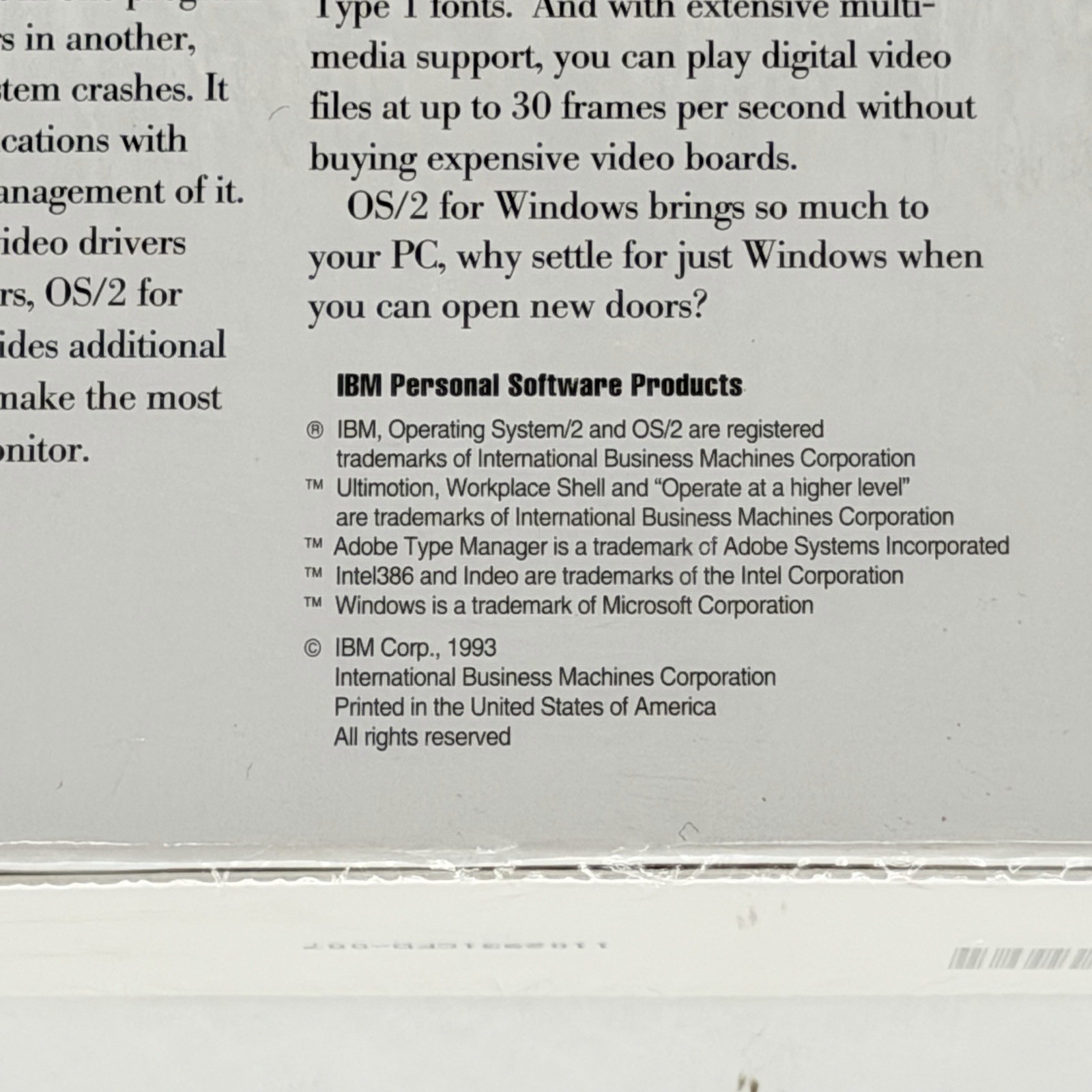 IBM OS/2 for Windows Version 2.1 CD-ROM Sealed Vintage PC Software Windows 3.1