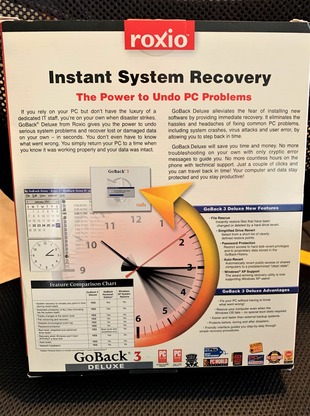 GoBack 3 Deluxe by Roxio – System Recovery Software 2001