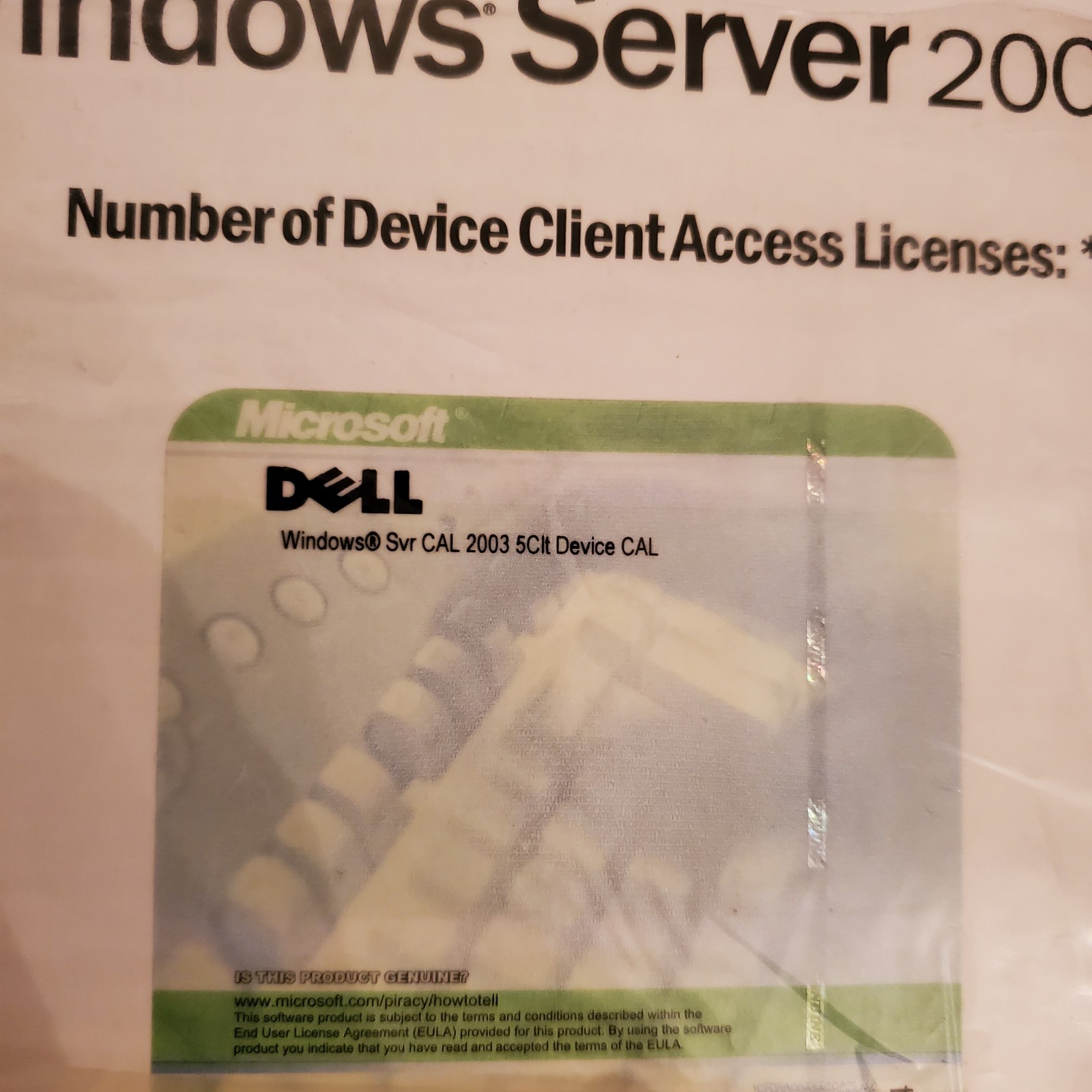 Microsoft Windows Server 2003 R2 OEM Software 2CD SET & Key & 5 CLIENT LICENSE
