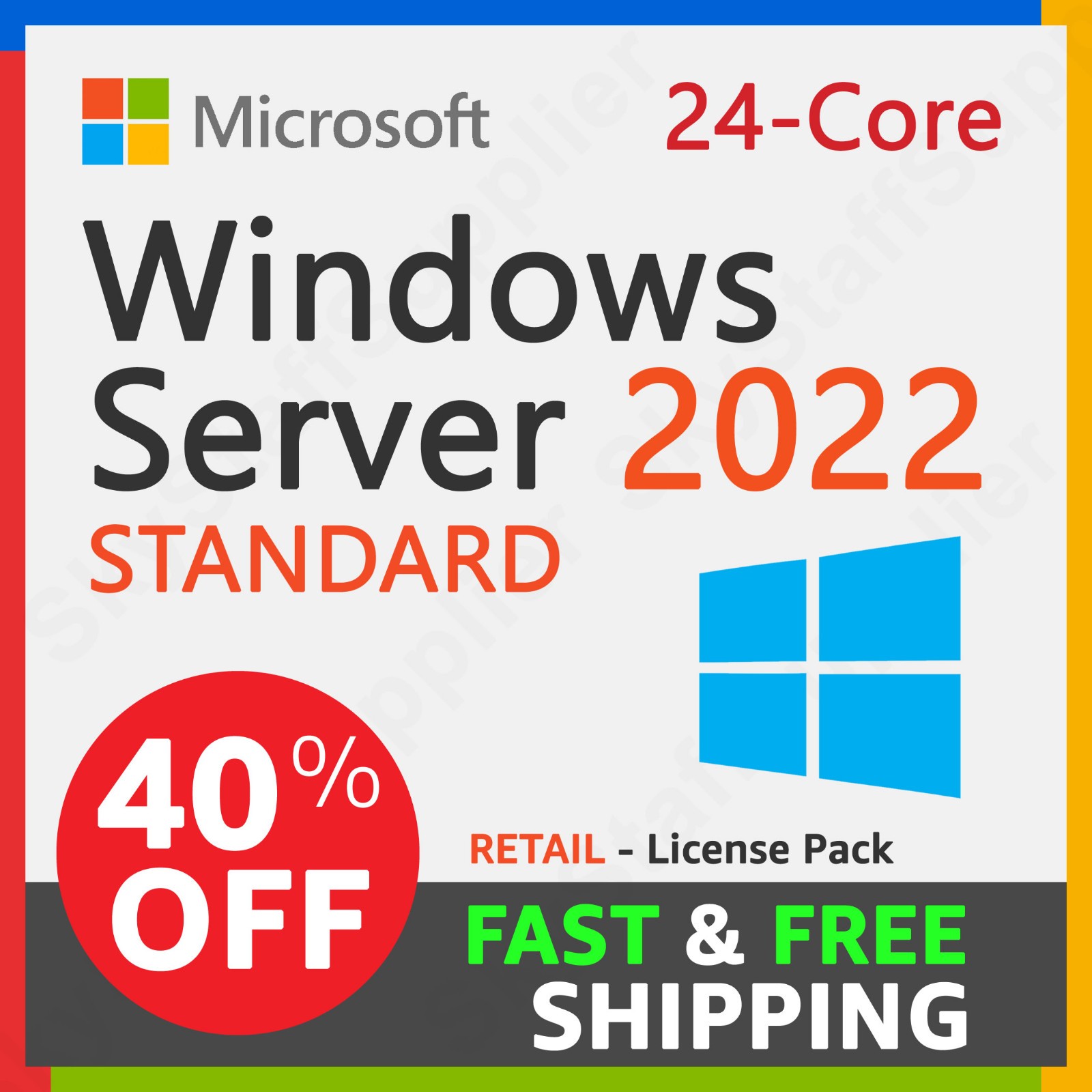 Windows Server 2022 x64 Bit STANDARD 24 CORE License Key + 10 ACCESS CALs