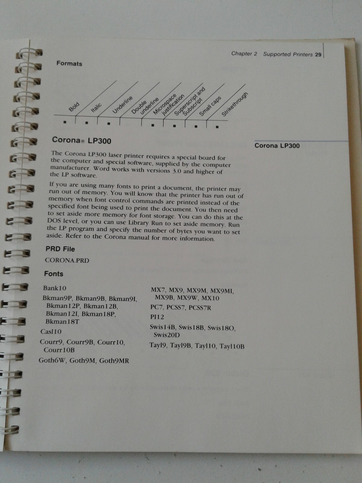 Computer Microsoft Word Word Processing Program Printer Information 1986