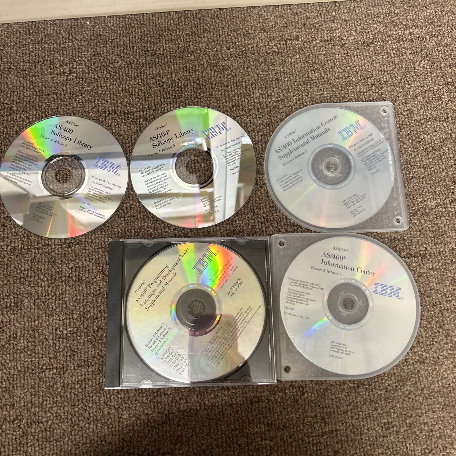Lot Of 5 IBM As400 Information Center, Softcopy Library, Programming Lang CDs
