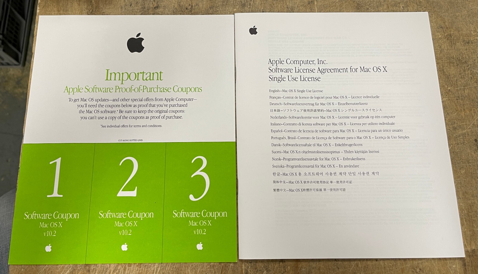 Apple Mac OSX v.10.2 (Jaguar) CPU Upgrade Pack 603-1310-A