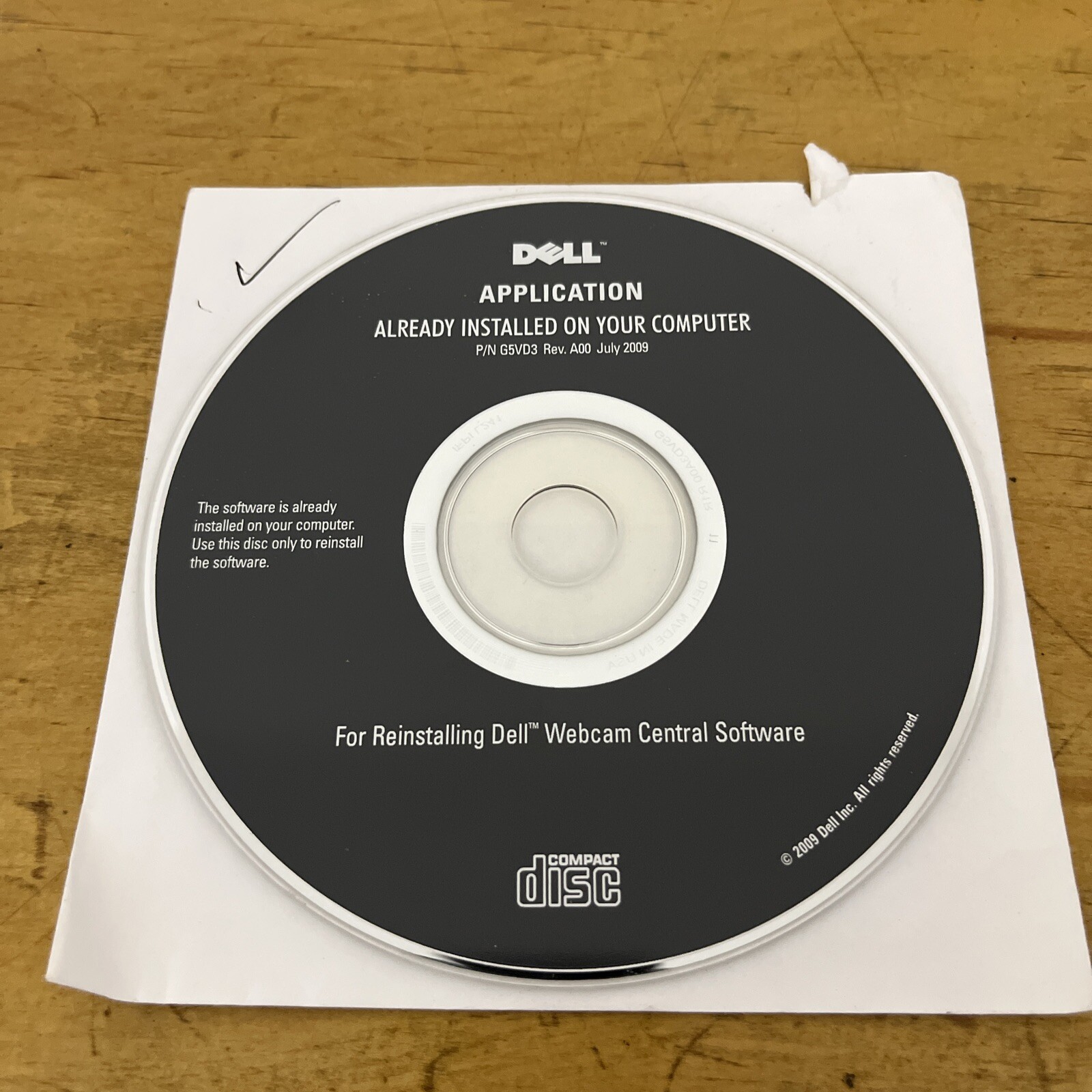 Dell Application Cyberlink PowerDVD DX 8.2 Software Reinstalling CD-ROM 2009