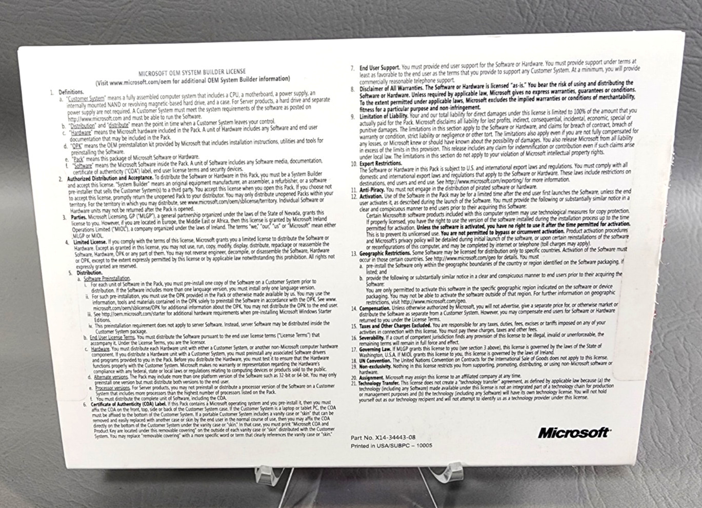 Microsoft Windows Server 2008 R2 Standard SP1 x64 OEM DVD Media | No Key Code