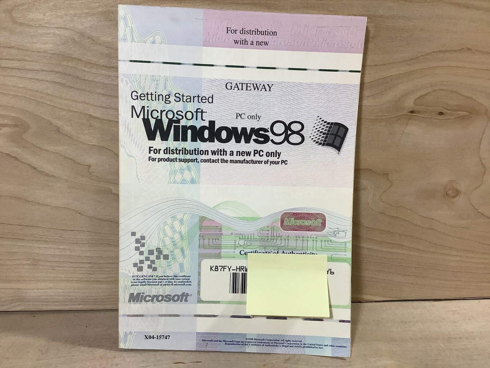 Vintage Microsoft Windows 98 Getting Started PC Book Manual Booklet Very Good