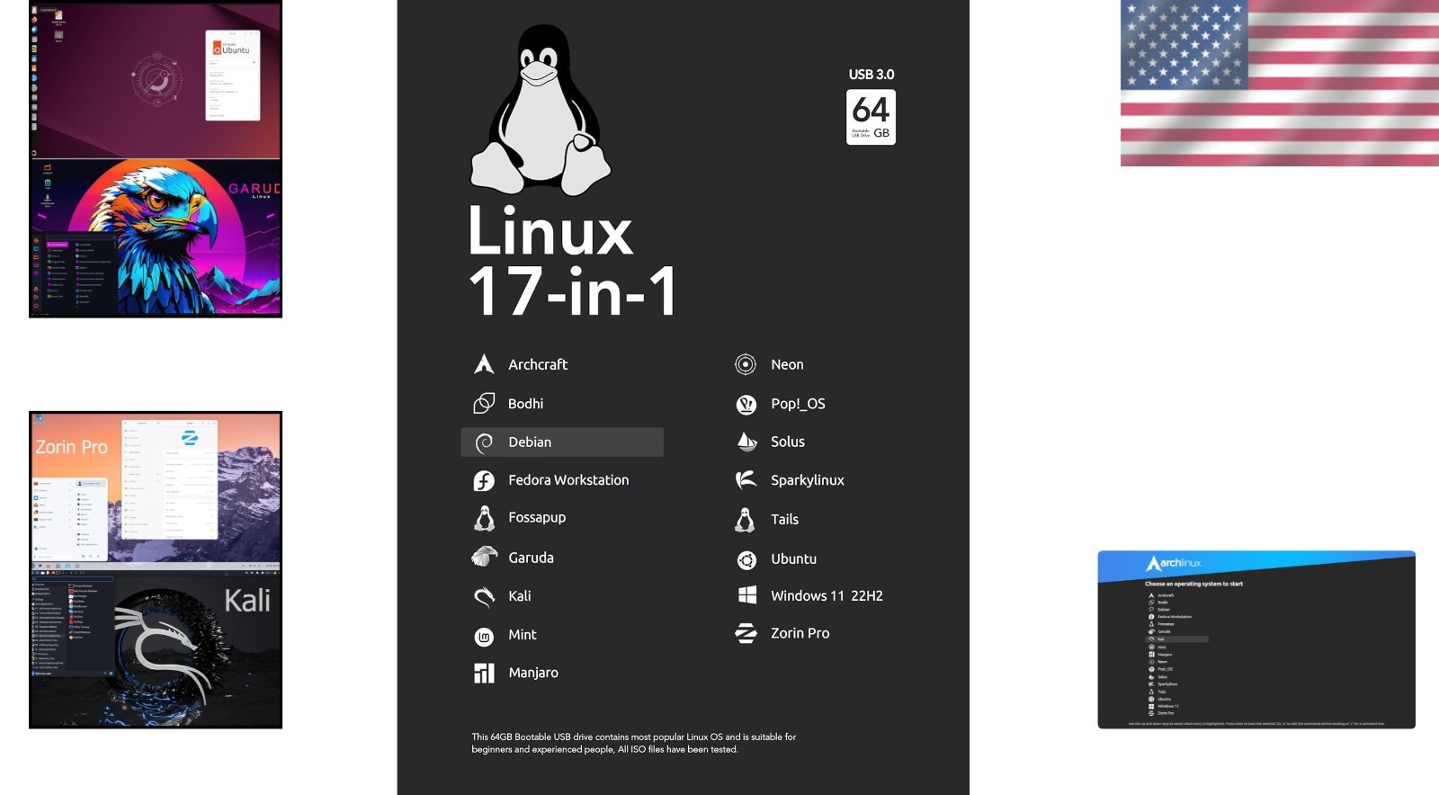 Portable Linux Windows USB – Manjaro 25.06 & Pop!_OS 22.04