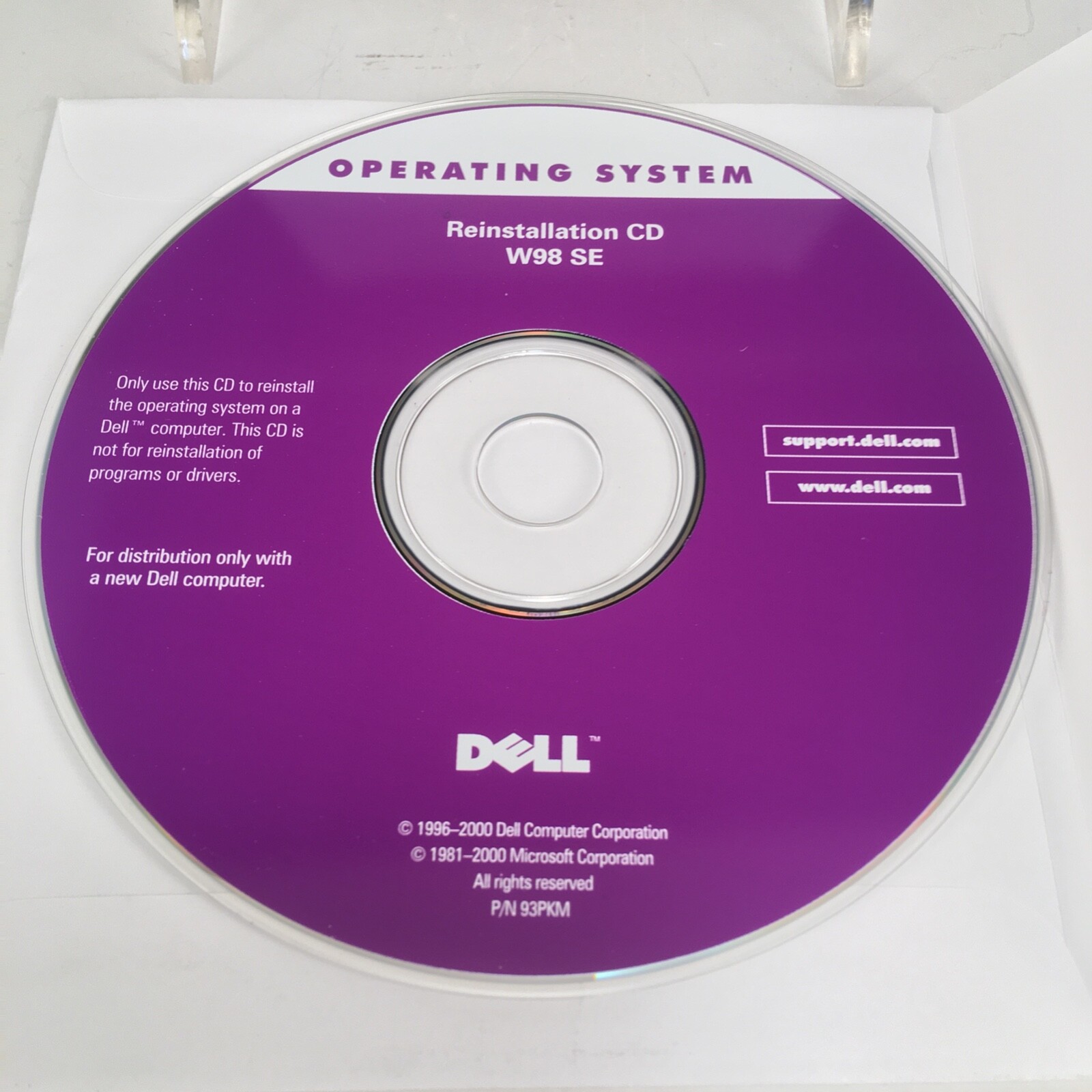 Getting Started Microsoft WINDOWS 98 Second Edition & Booklet Dell with CD-ROM.