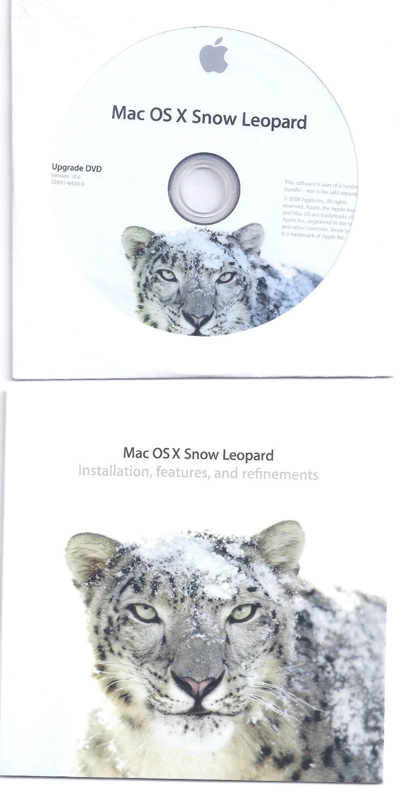 MacBook 13″ Mac OS X 10 Install + Applications +Snow Leopard upgrade DVD