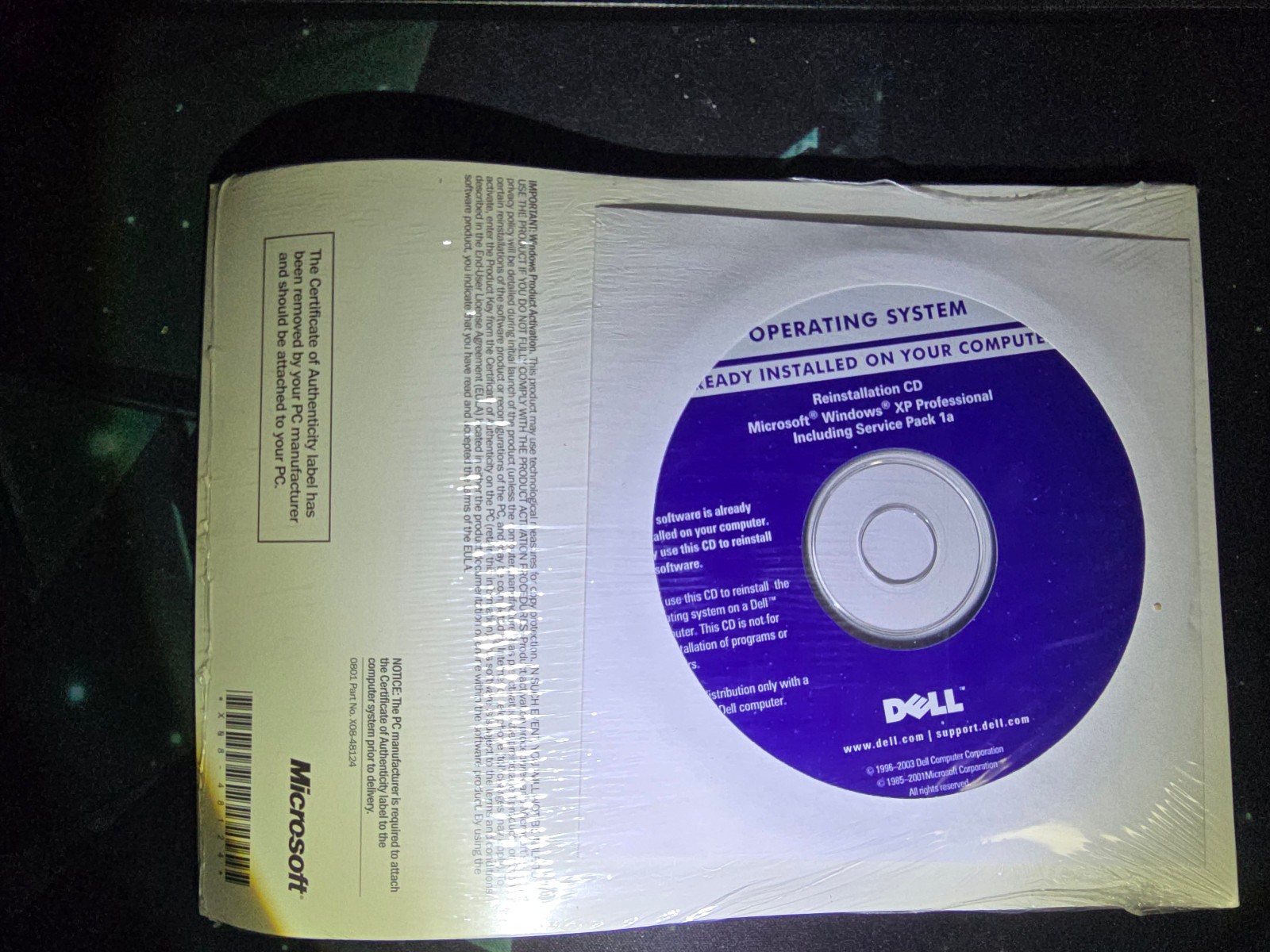 NEW Sealed Dell Windows XP Professional SP1a Reinstallation CD Disk Pack 0R2527
