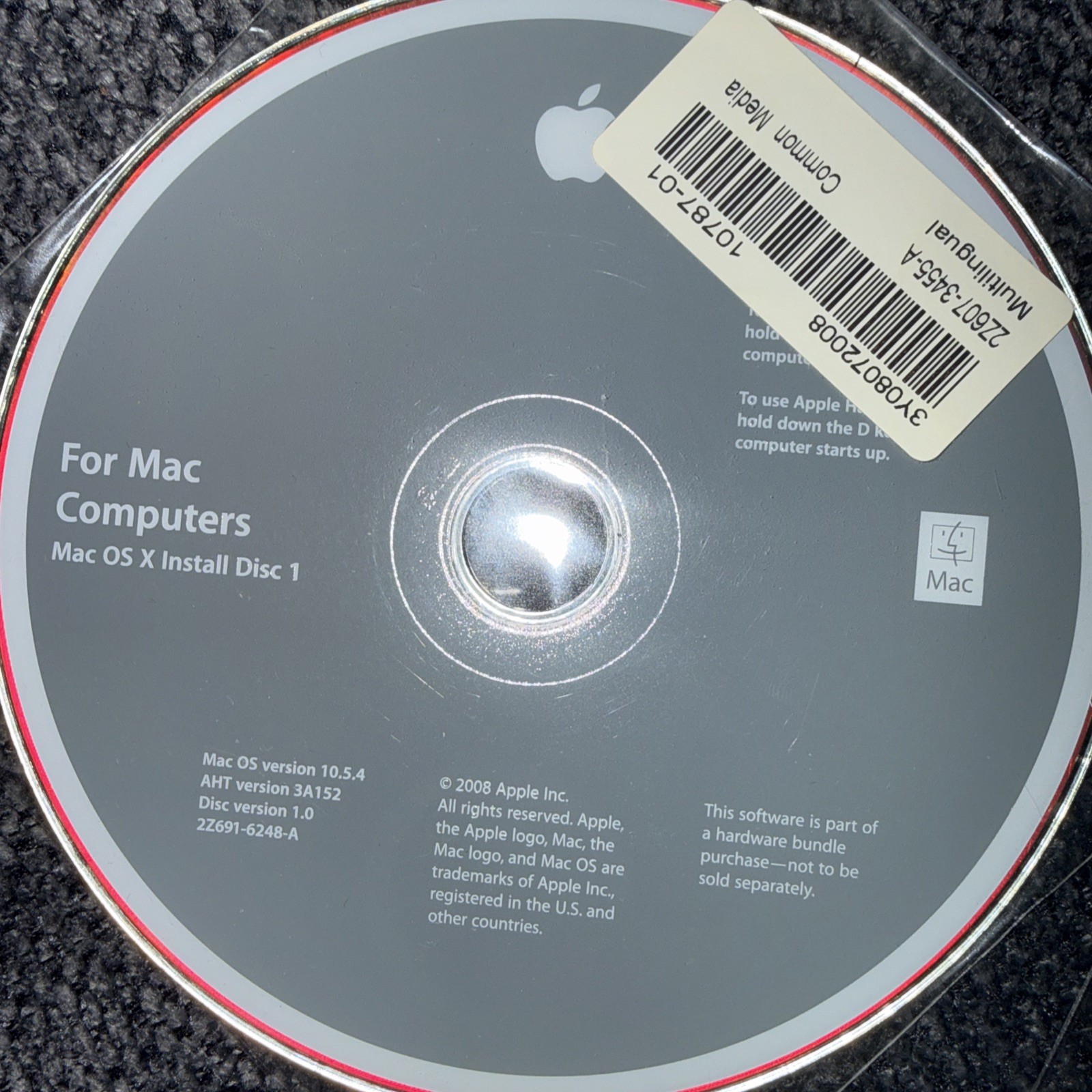 Mac Pro OS X Install Disc 1 & 2 Version 10.4.8 OEM
