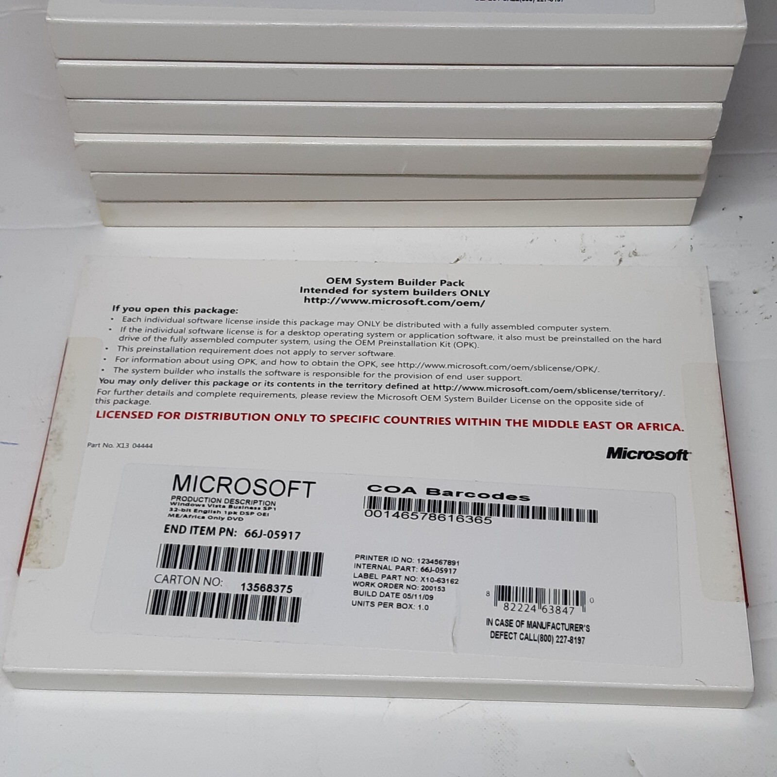 Microsoft Windows Vista Business SP1 32 Bit 1pk *BRAND NEW* *FACTORY SEALED*