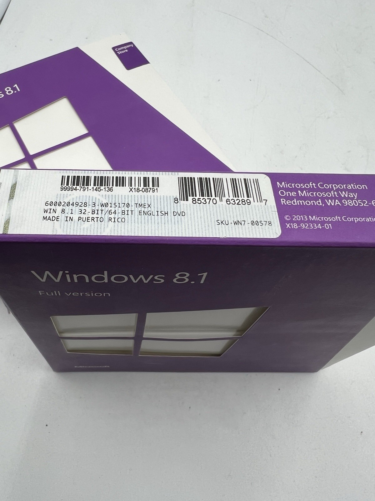 Microsoft Windows 8.1 Full English Version 32 & 64 Bit DVDS =NEW SEALED BOX