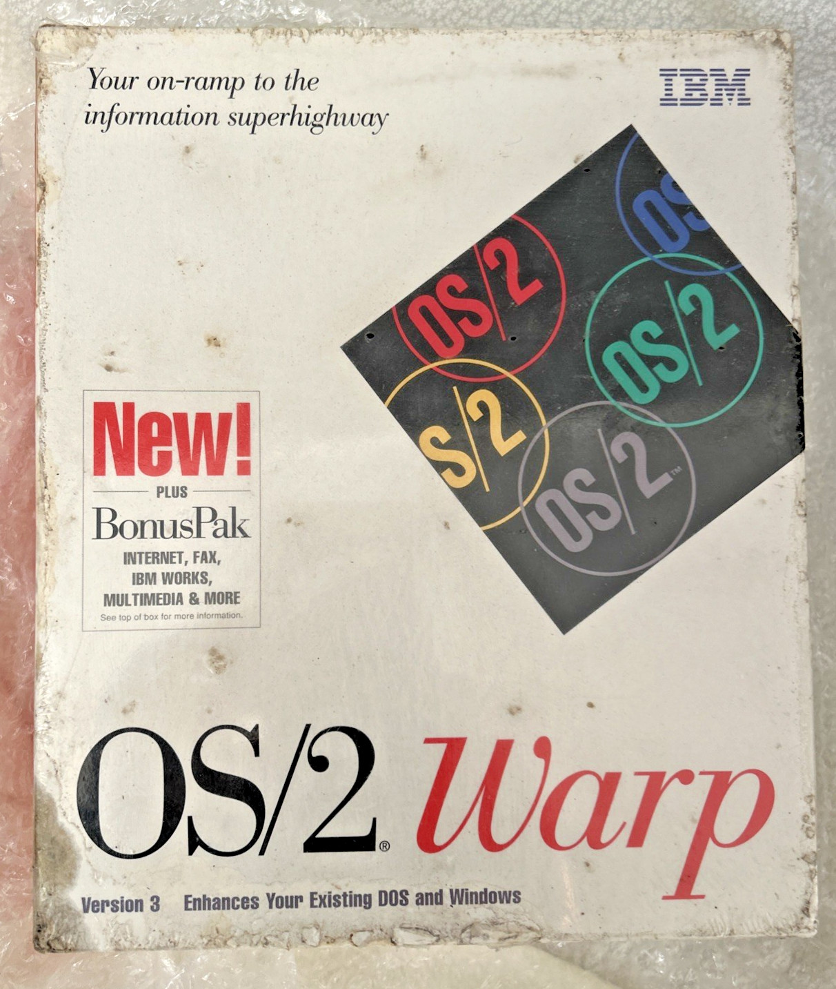 OS/2 Warp V3 + BonusPak – Red Spine Box – CD-ROM Version New Sealed