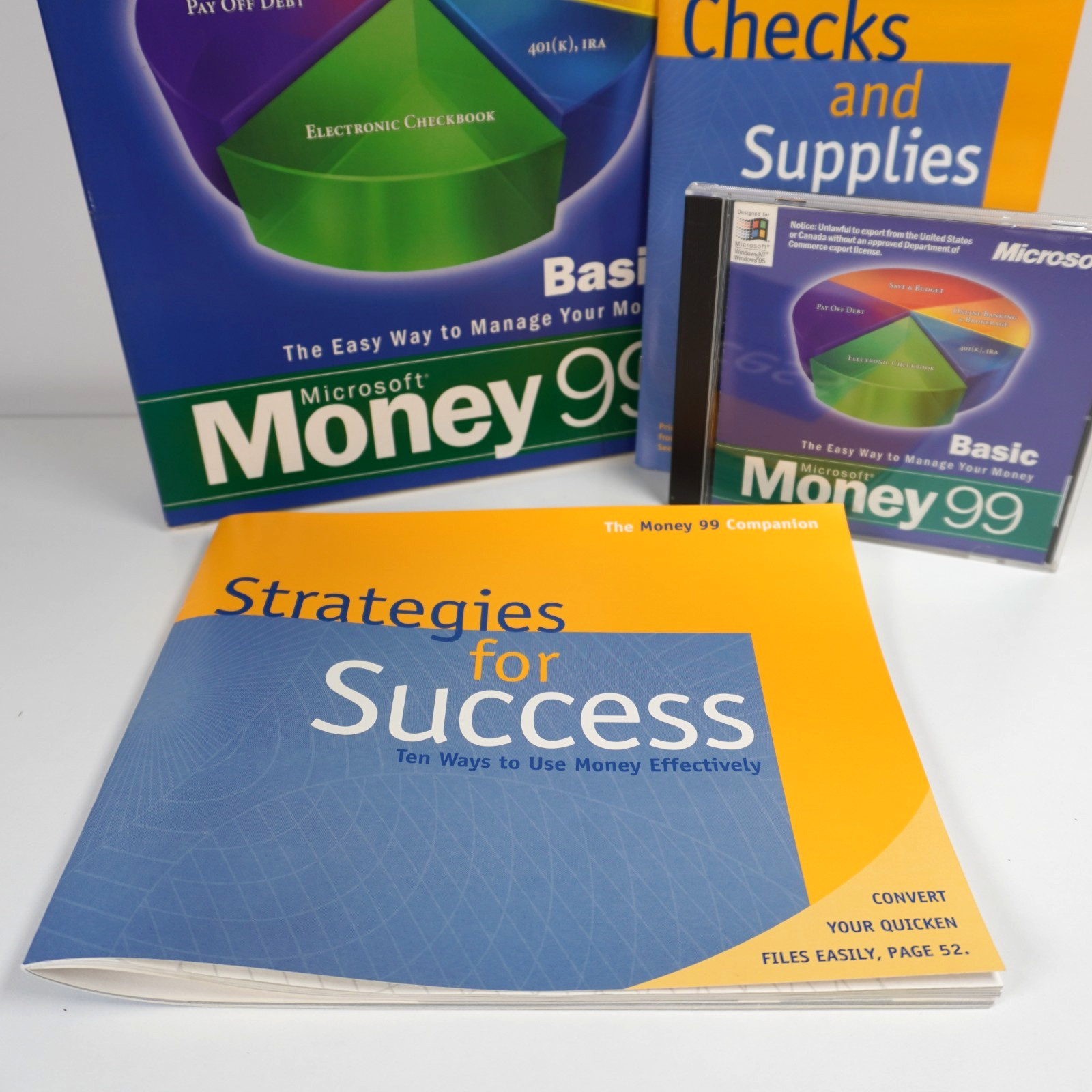 Microsoft Money 99 Basic English CD-ROM – For Windows 95 / NT – Complete Box