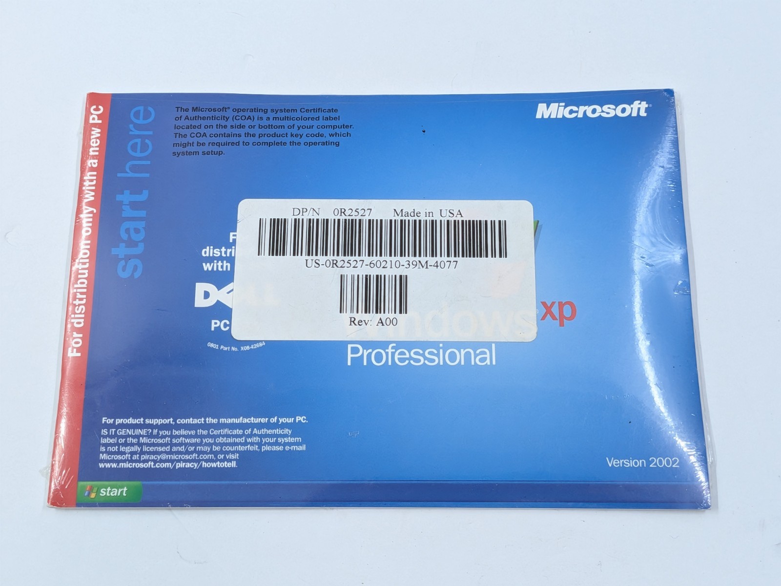 New Microsoft Windows XP Professional Full Version 2002 – Sealed, No Key #