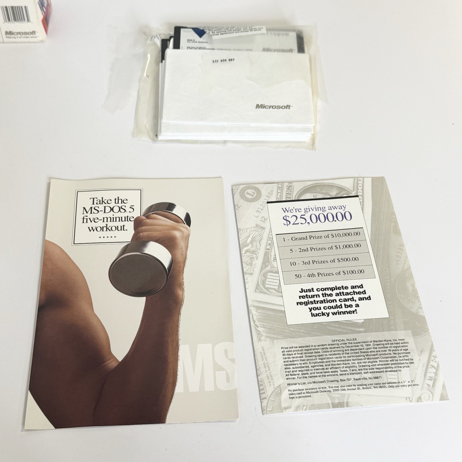 Microsoft MS-DOS 5 Operating System Upgrade 5.25″ Disks & Manuals Vintage 1991