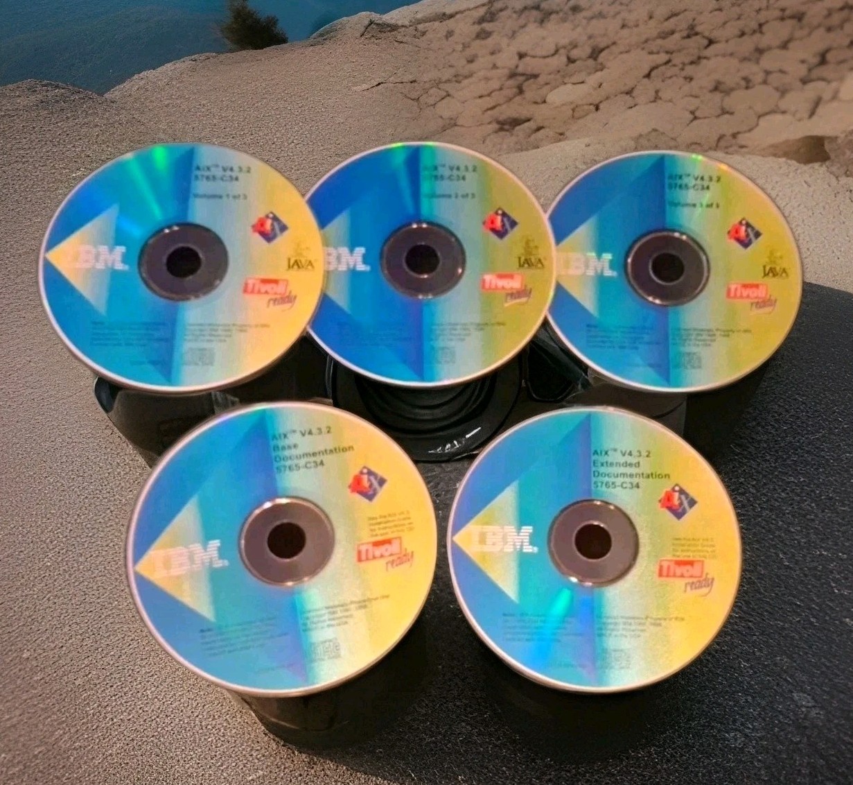 IBM AIX V4 3.2 / 5765-C34 – UNIX Software Vol 1-3 + Base & Ext. Docs CDs 5 Discs