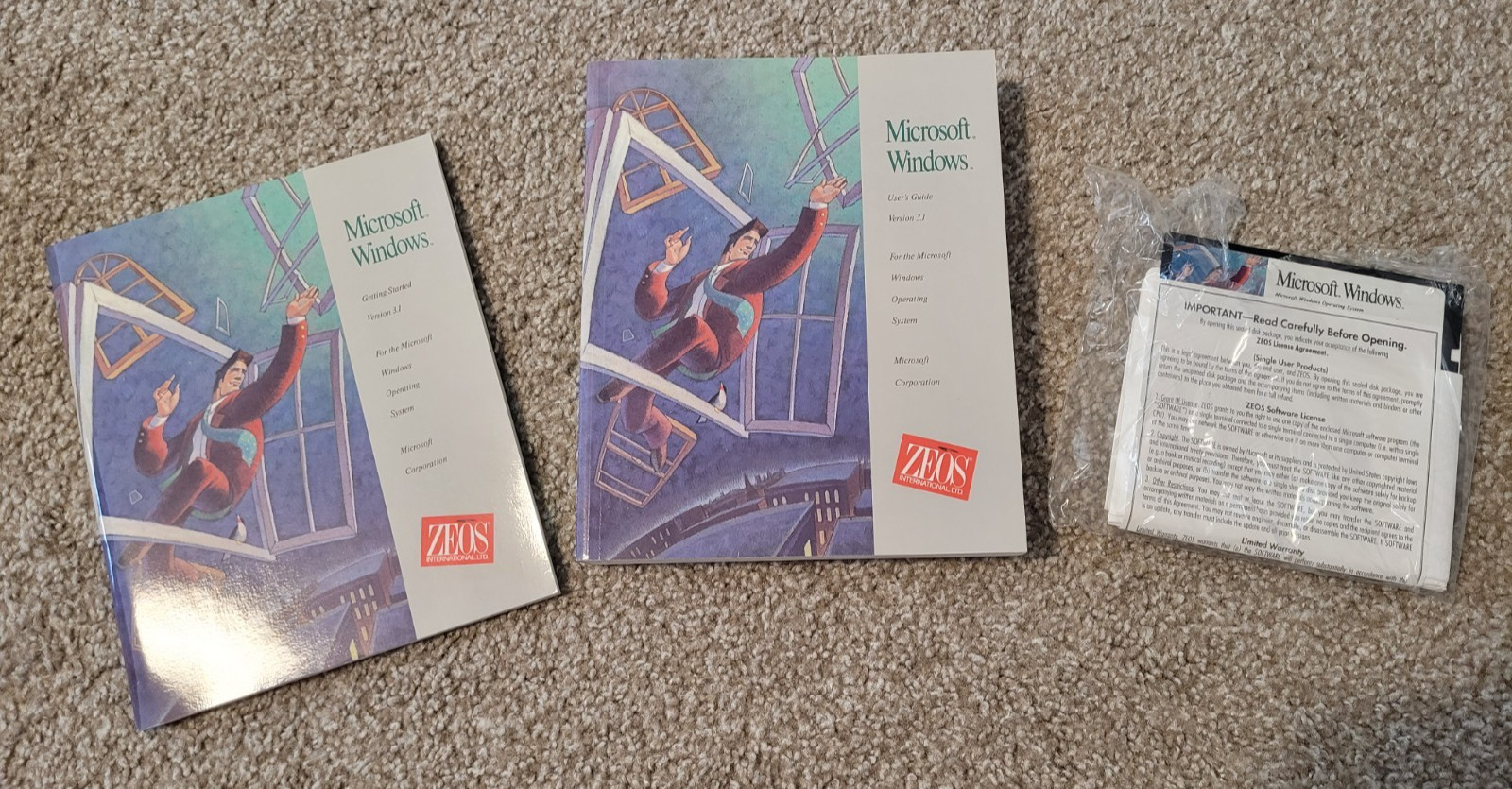 Microsoft Windows 3.1 – Rare ZEOS Version – box, all manuals, all discs