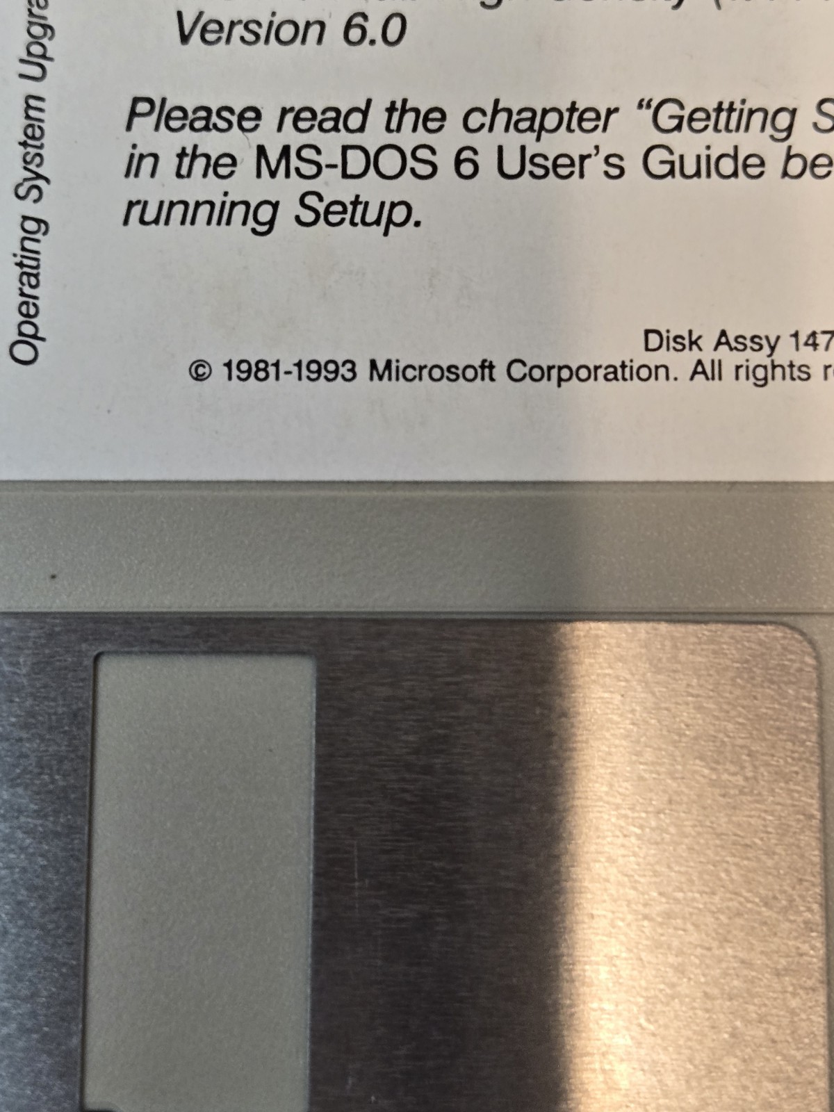 1993 MS-DOS 6 Operating System Upgrade 3.5″ Floppy Disks UNTESTED