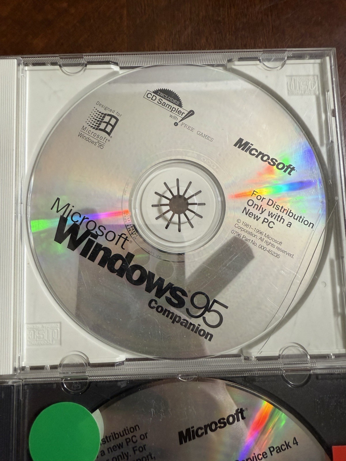 Vintage Microsoft Windows 95 Companion & Windows NT SP4 CD Lot 1990s OEM