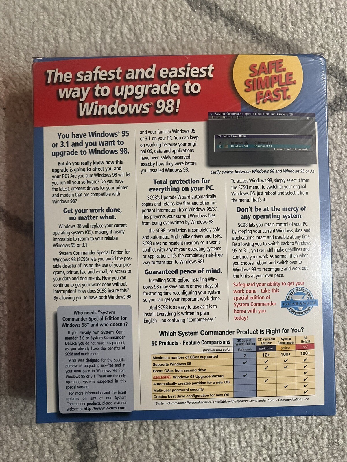 SYSTEM COMMANDER SPECIAL EDITION FOR WINDOWS 98 AND DELUX (missing) READ ALL!