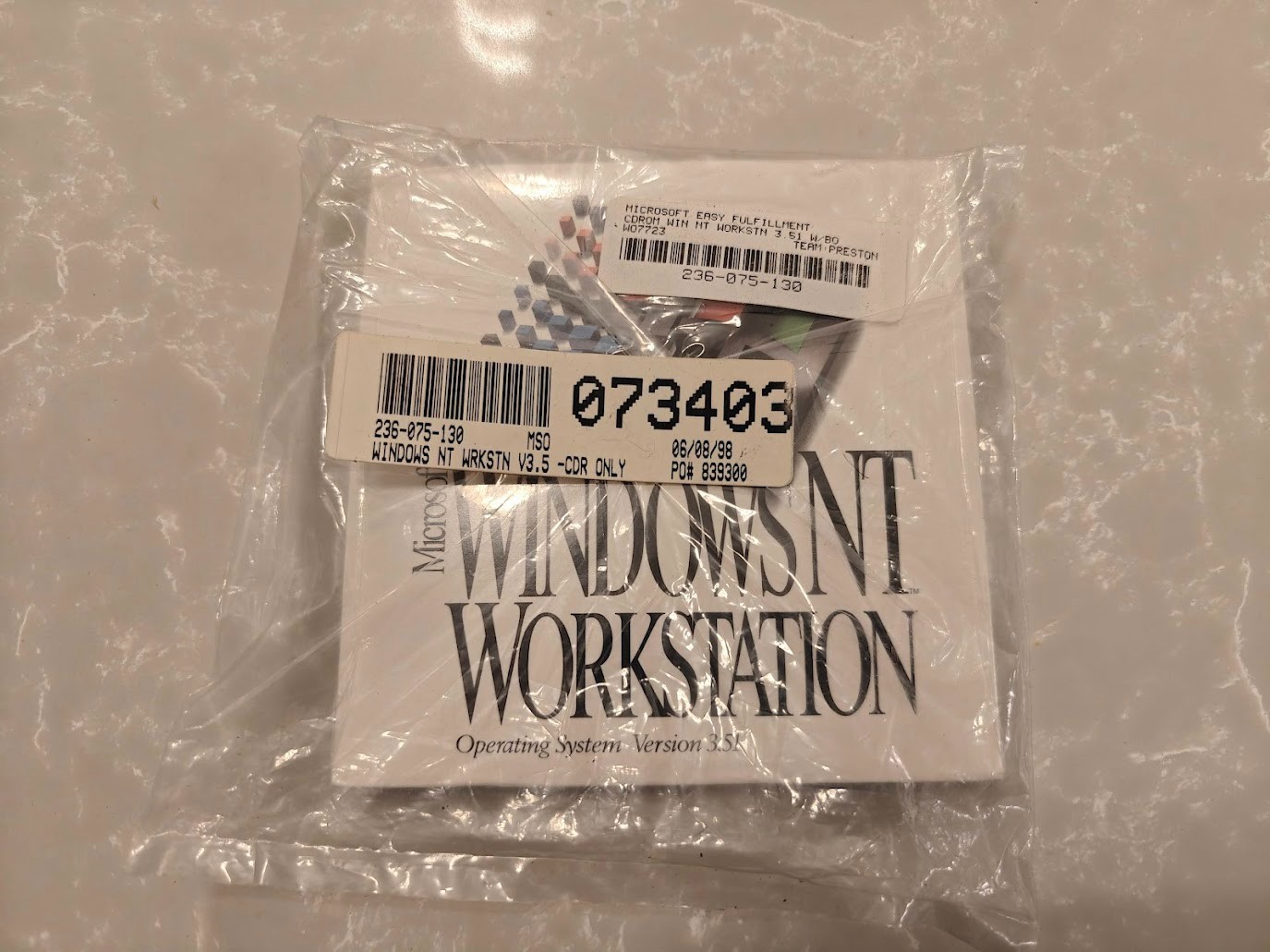 *Sealed* Microsoft Windows NT Workstation 3.51 CD-Rom & Floppy – Vintage New