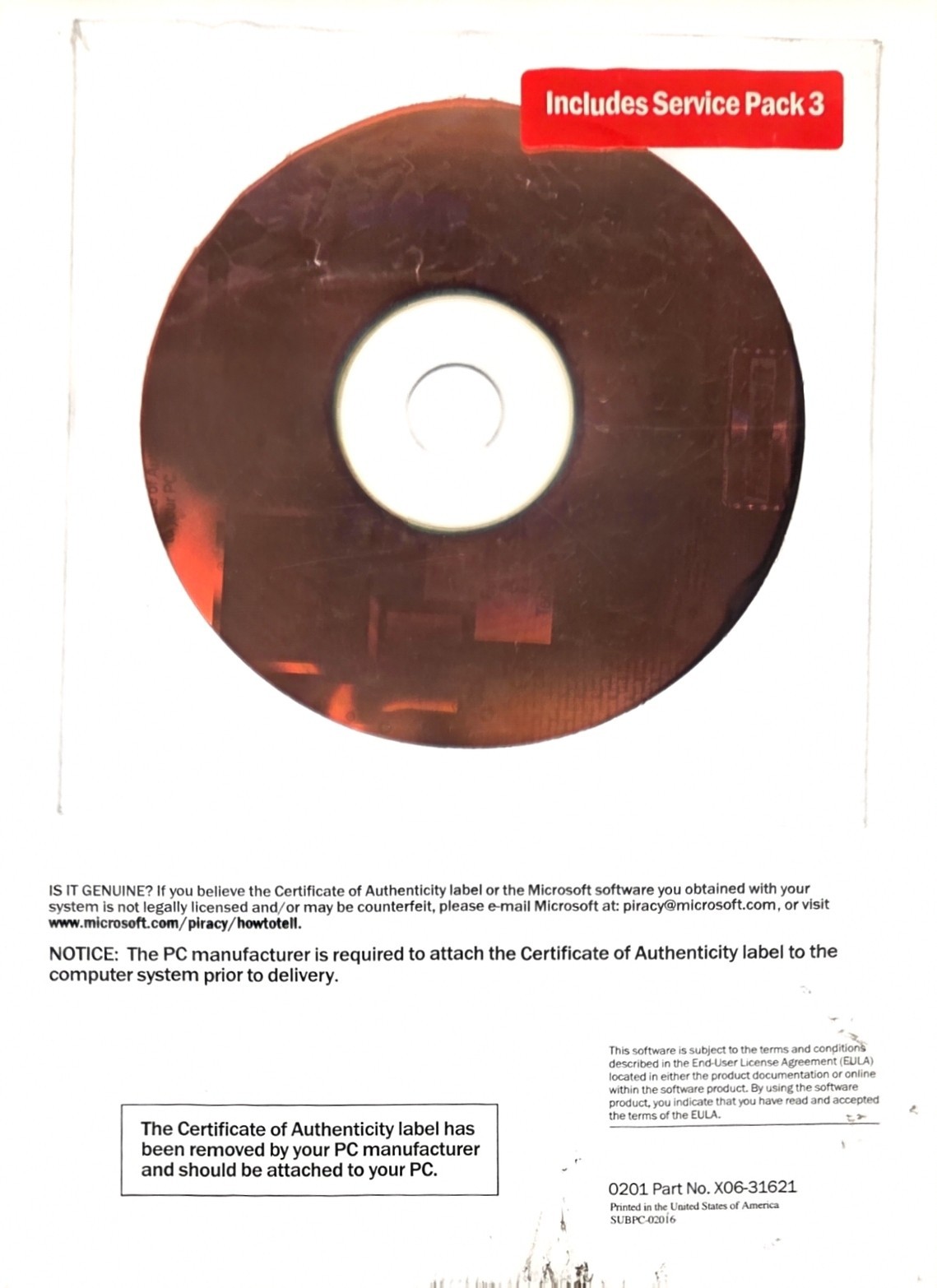 Microsoft Windows 2000 Professional SP3 Full Operating System CD