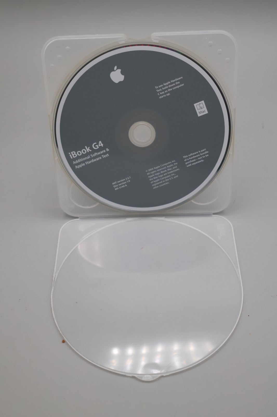 iBook G4 Additional Software, Apple Hardware Test. AHT version 2.2.1. 691-5149-A